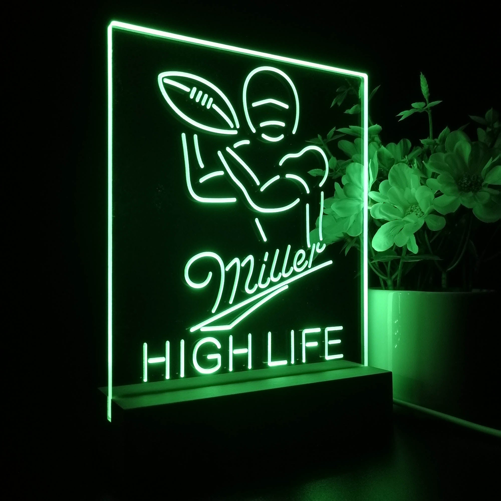 Miller Lite High Life Football Night Light Neon Pub Bar Lamp