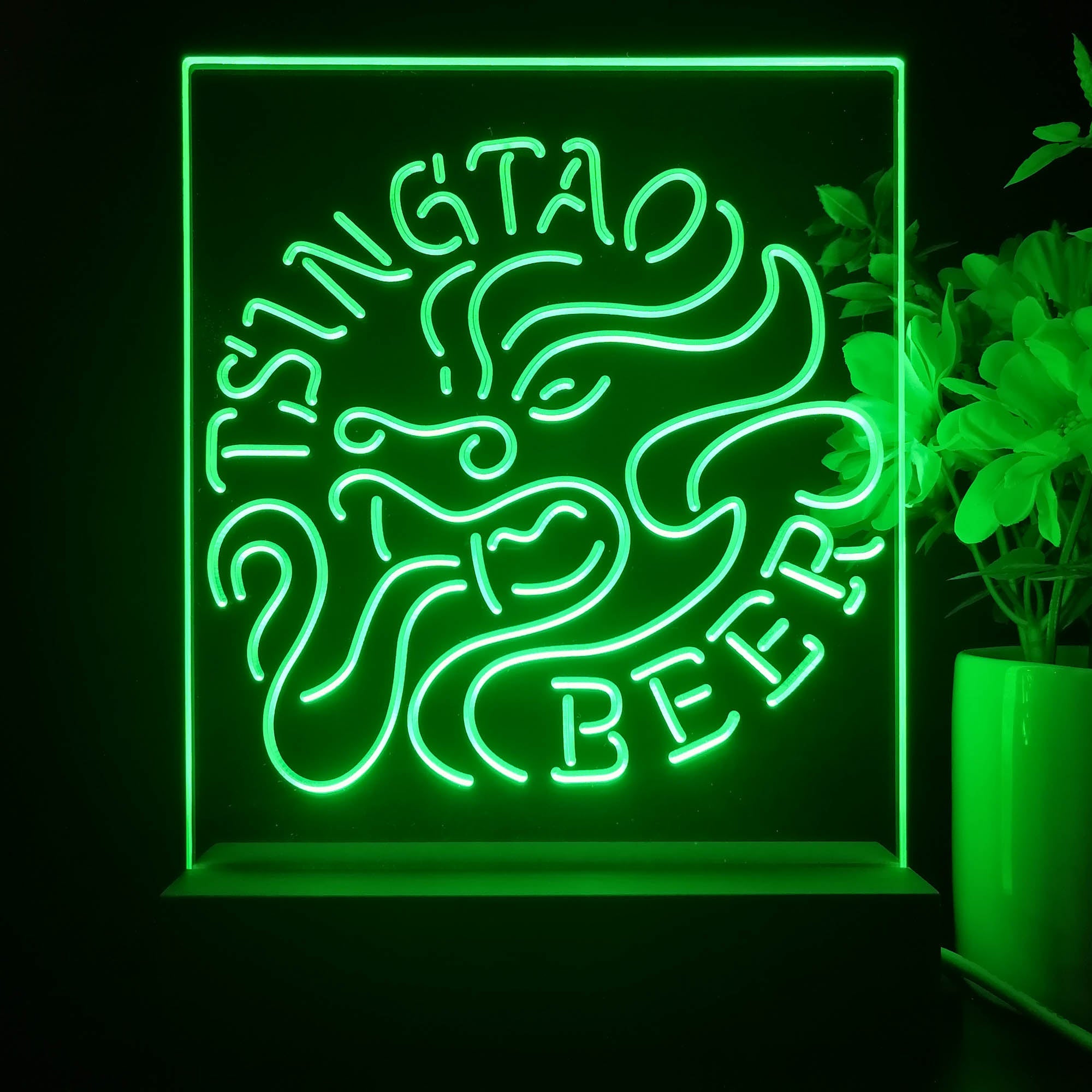 Tsingtao Beer Dragon Man Cave 3D Illusion Night Light Desk Lamp