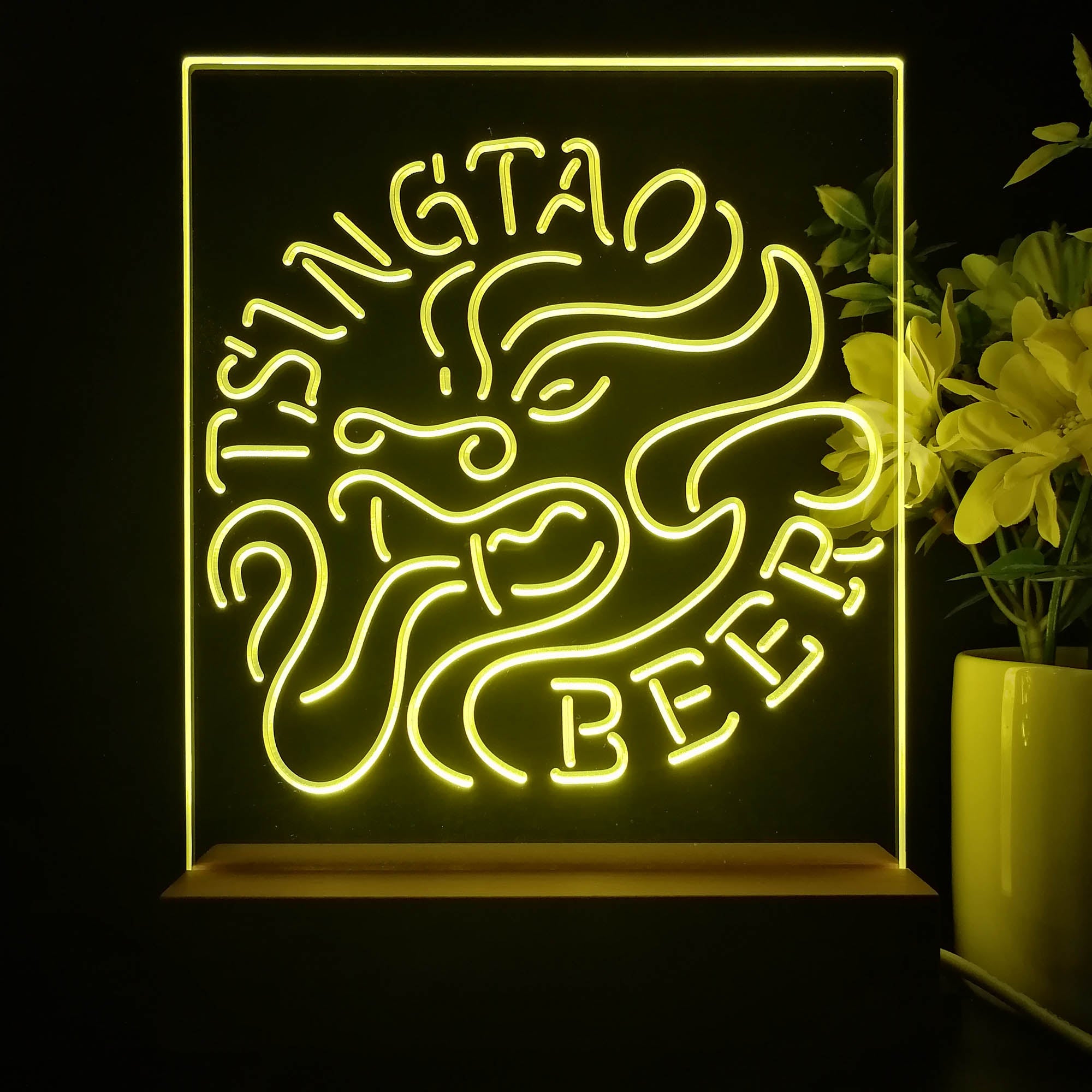 Tsingtao Beer Dragon Man Cave 3D Illusion Night Light Desk Lamp