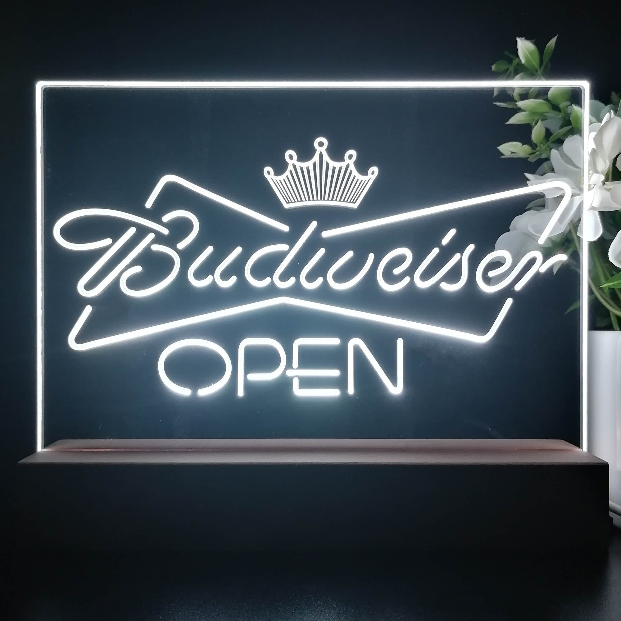 Budweiser Open Home Bar Neon Sign Pub Bar Lamp