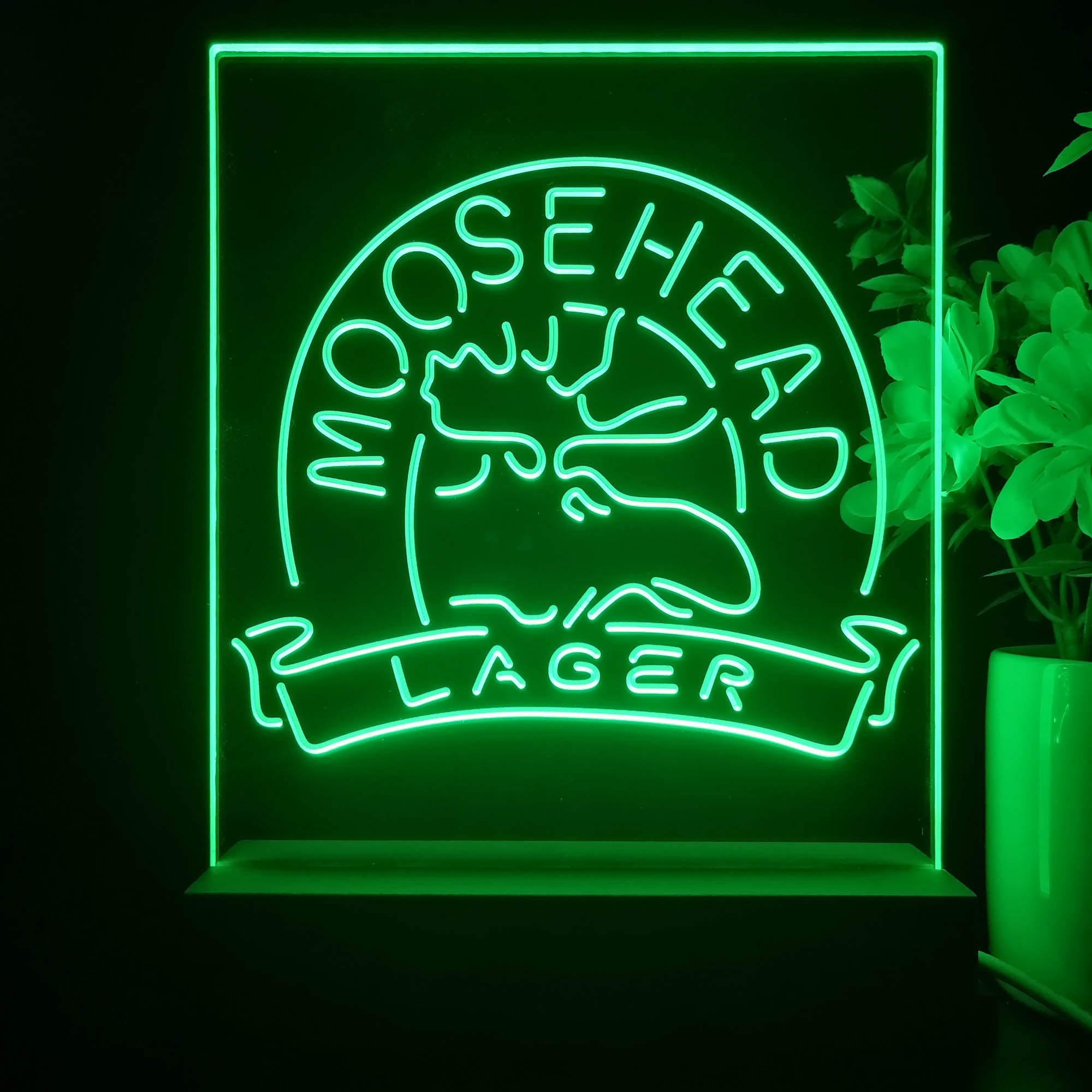 Moosehead Lager Beer 3D Illusion Night Light Desk Lamp