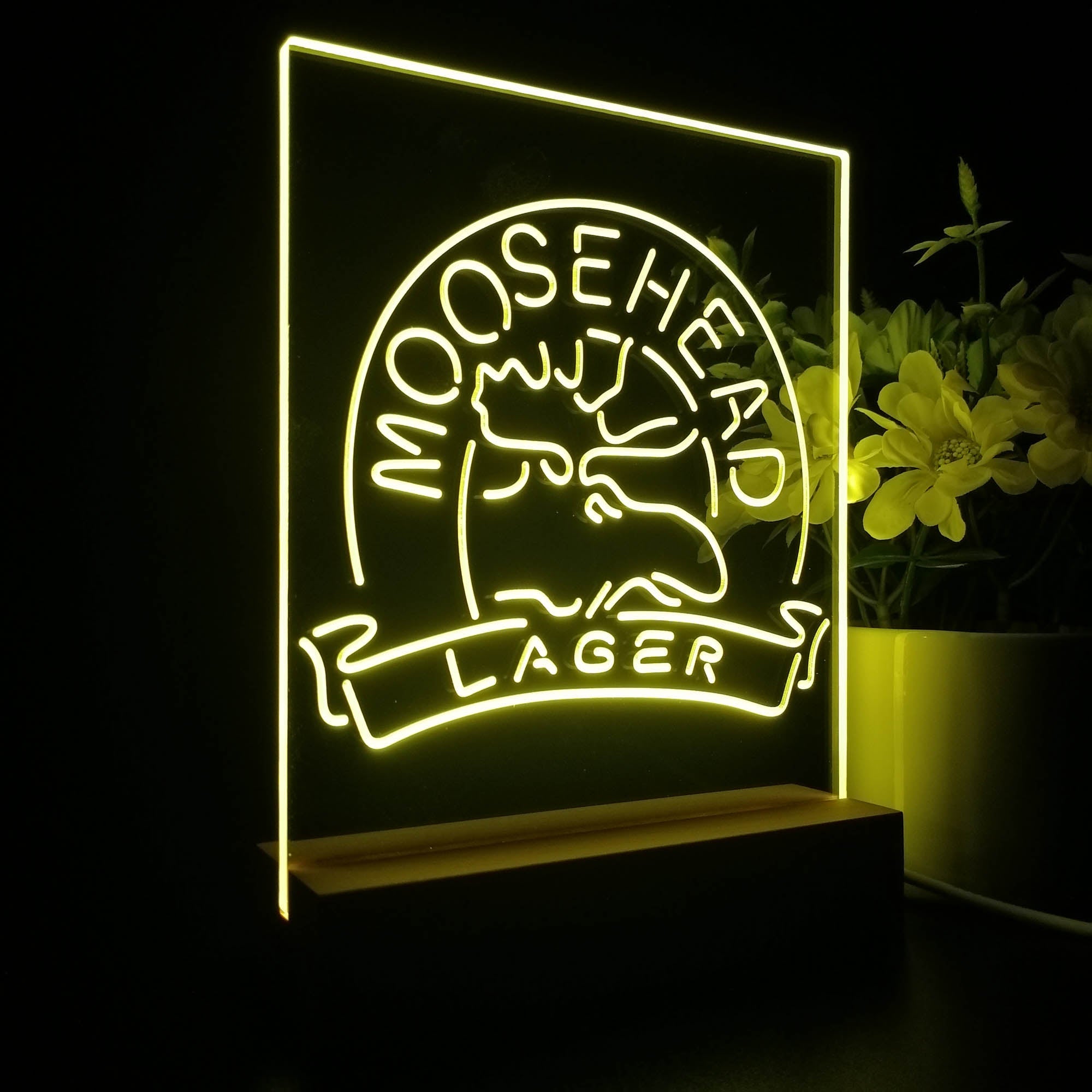 Moosehead Lager Beer 3D Illusion Night Light Desk Lamp