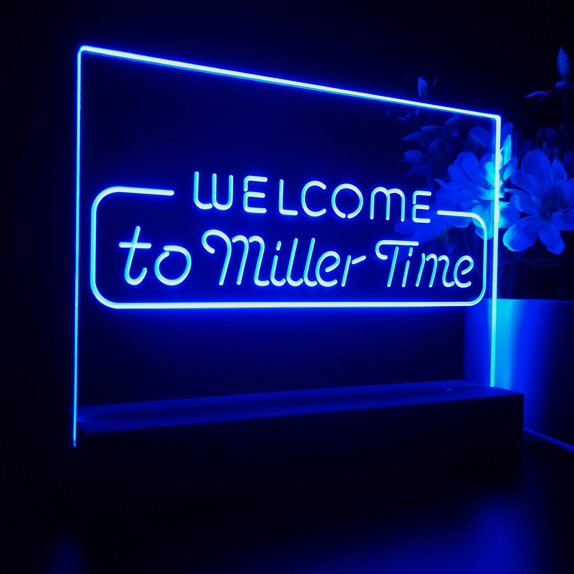 Welcome Miller Time Bar Neon Sign Pub Bar Lamp