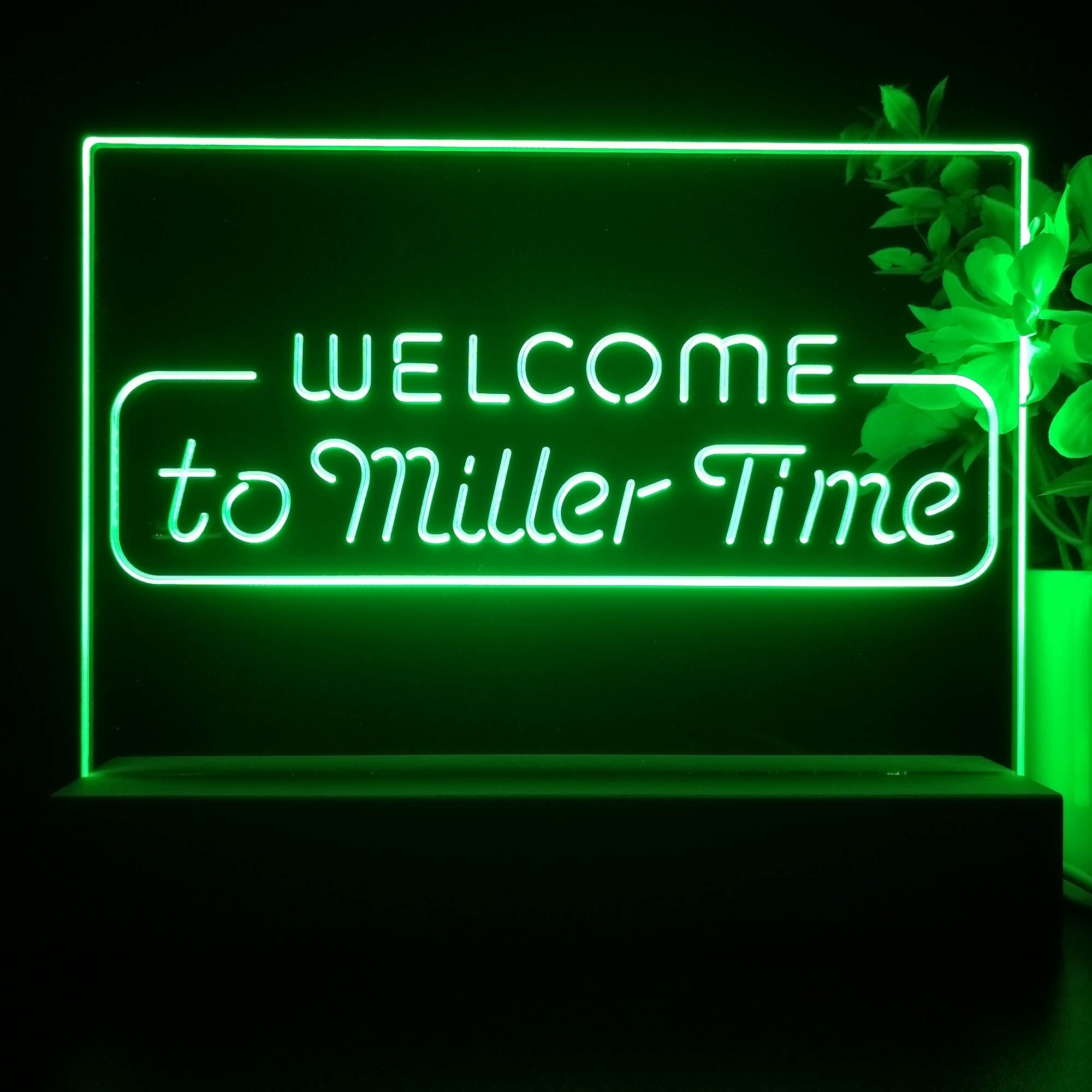 Welcome Miller Time Bar Neon Sign Pub Bar Lamp