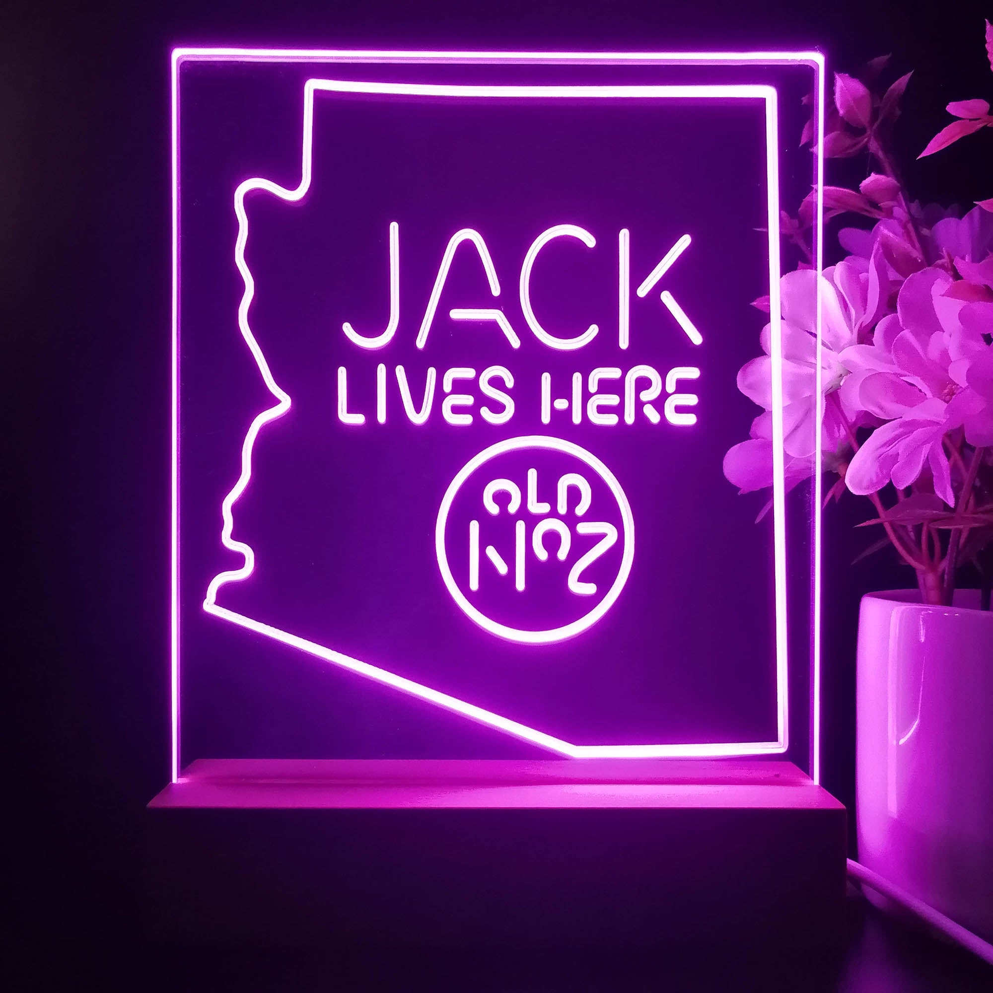Arizona Jack Lives Here Night Light Neon Pub Bar Lamp