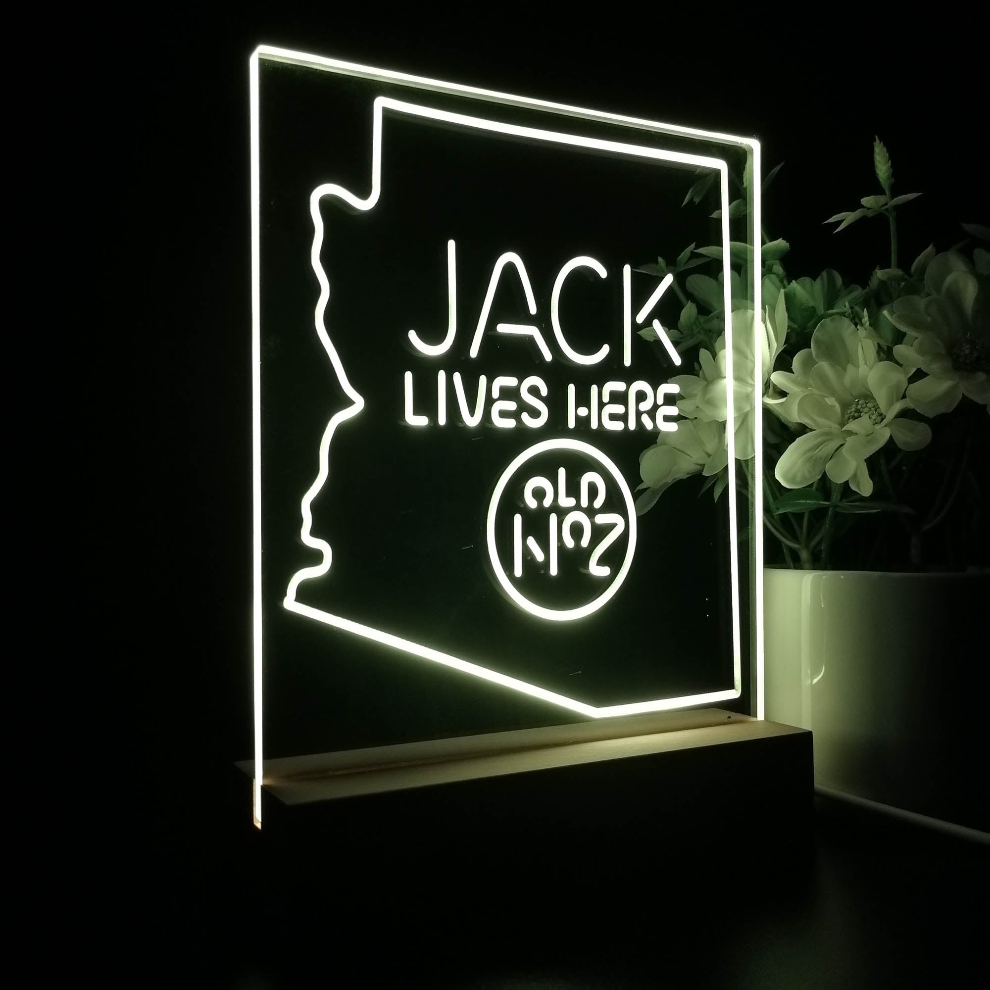 Arizona Jack Lives Here Night Light Neon Pub Bar Lamp