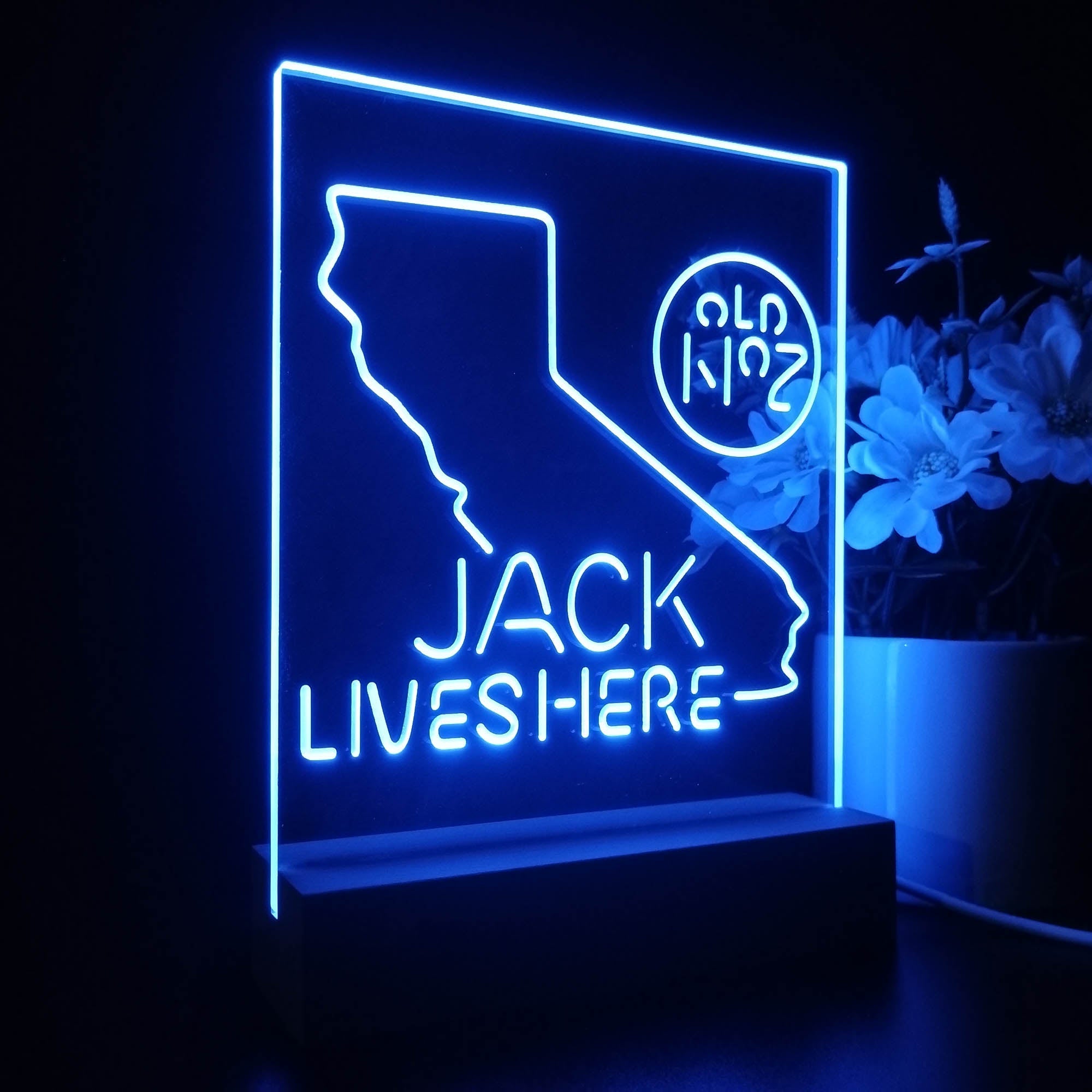 California Jack Danielss Jack Lives Here Decoration Gifts 3D Illusion Night Light Desk Lamp