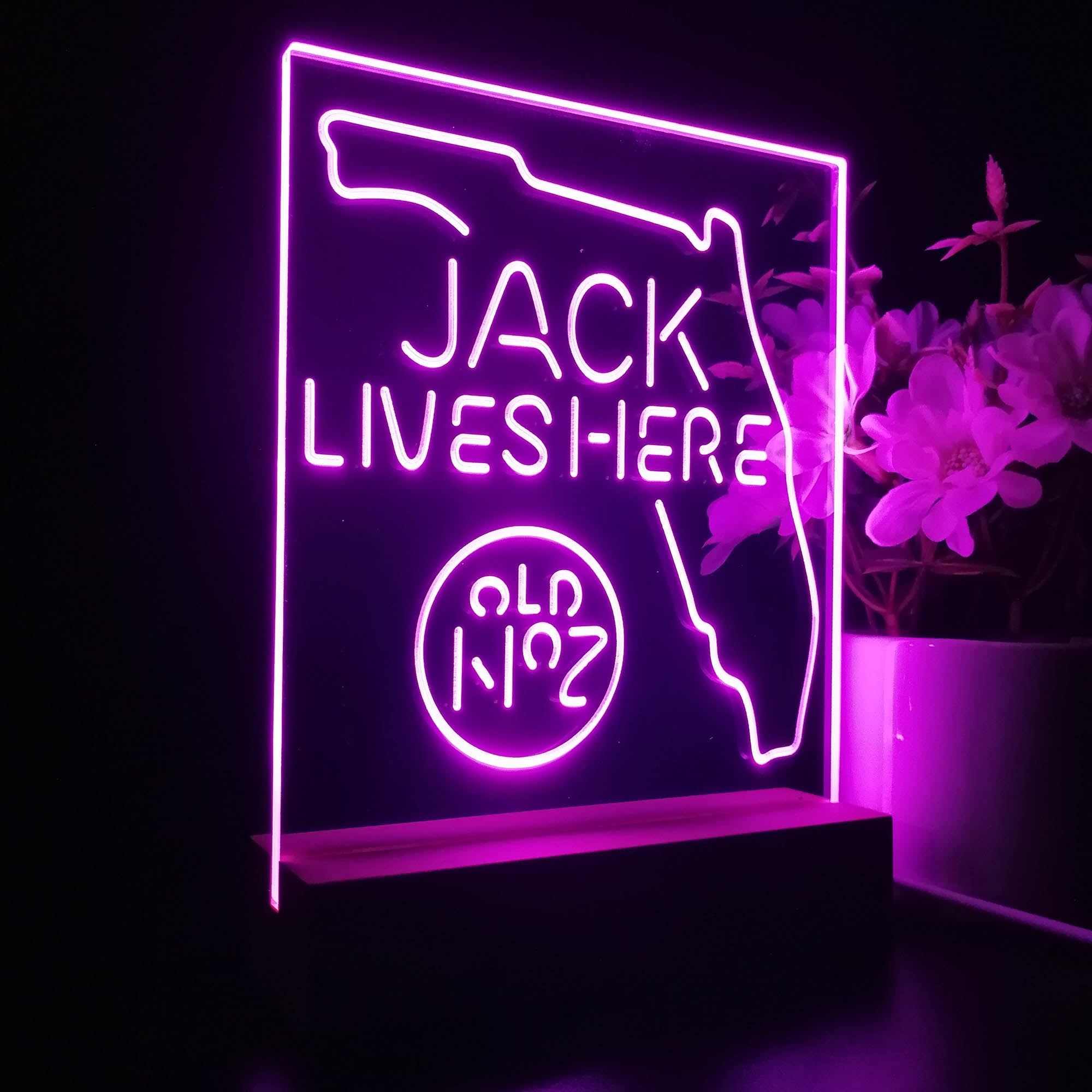 Florida Jack Lives Here Night Light Neon Pub Bar Lamp