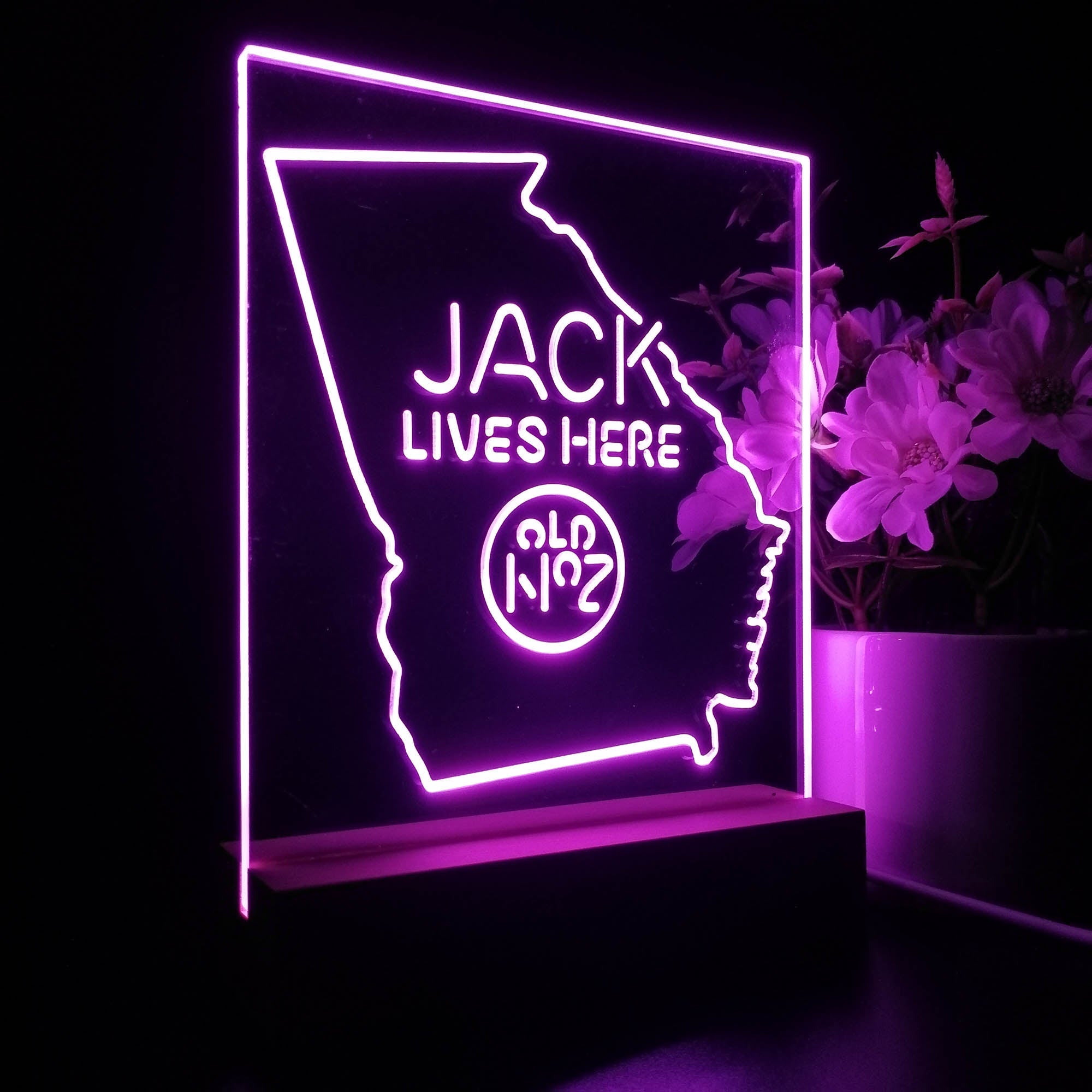 Georgia Jack Lives Here Night Light Neon Pub Bar Lamp