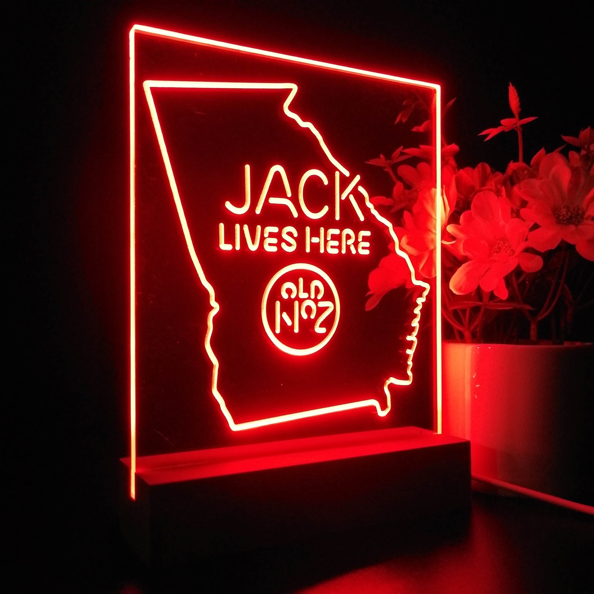 Georgia Jack Lives Here Night Light Neon Pub Bar Lamp