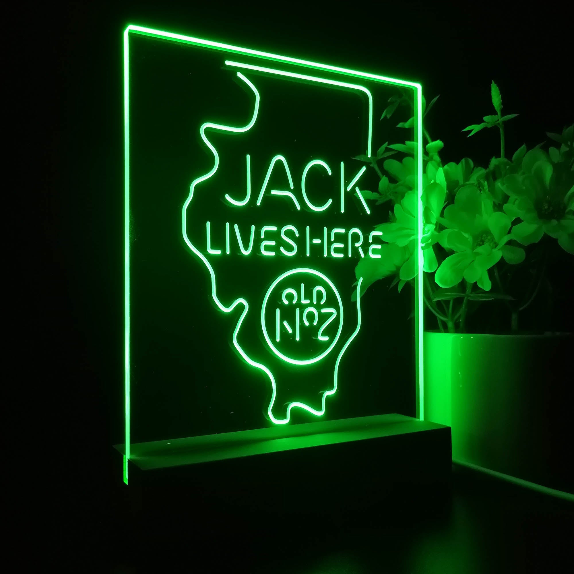 Illinois Jack Lives Here Night Light Neon Pub Bar Lamp