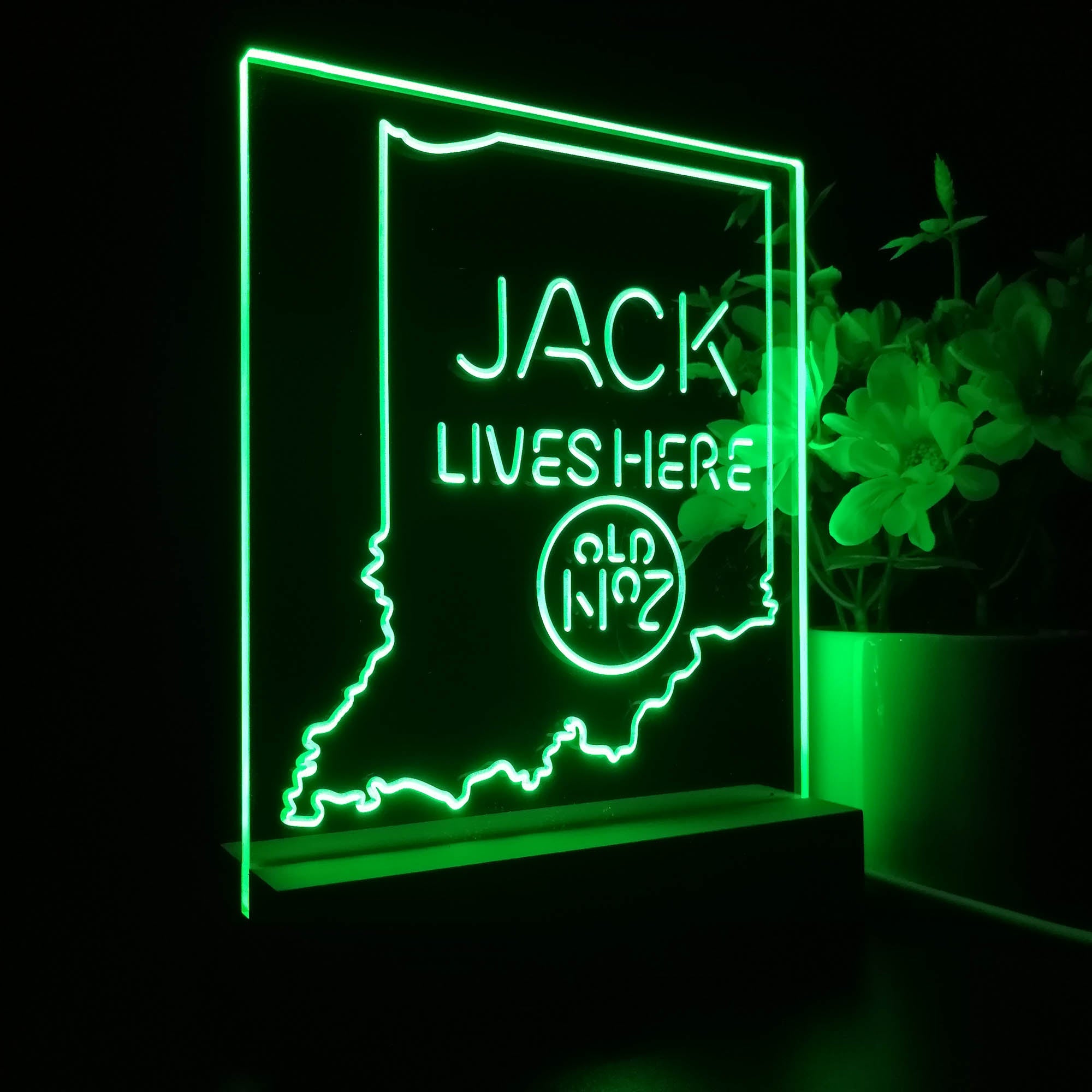 Indiana Jack Lives Here Night Light Neon Pub Bar Lamp