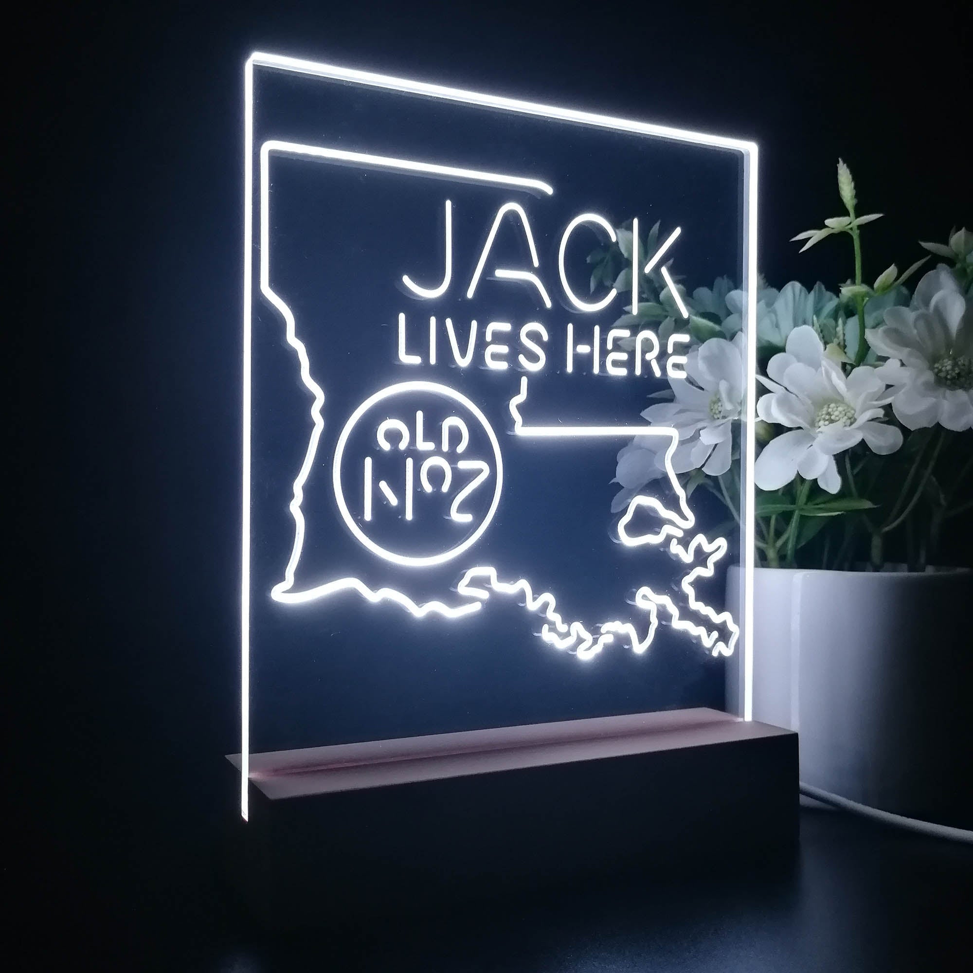 Louisiana Jack Lives Here 3D Illusion Night Light Desk Lamp