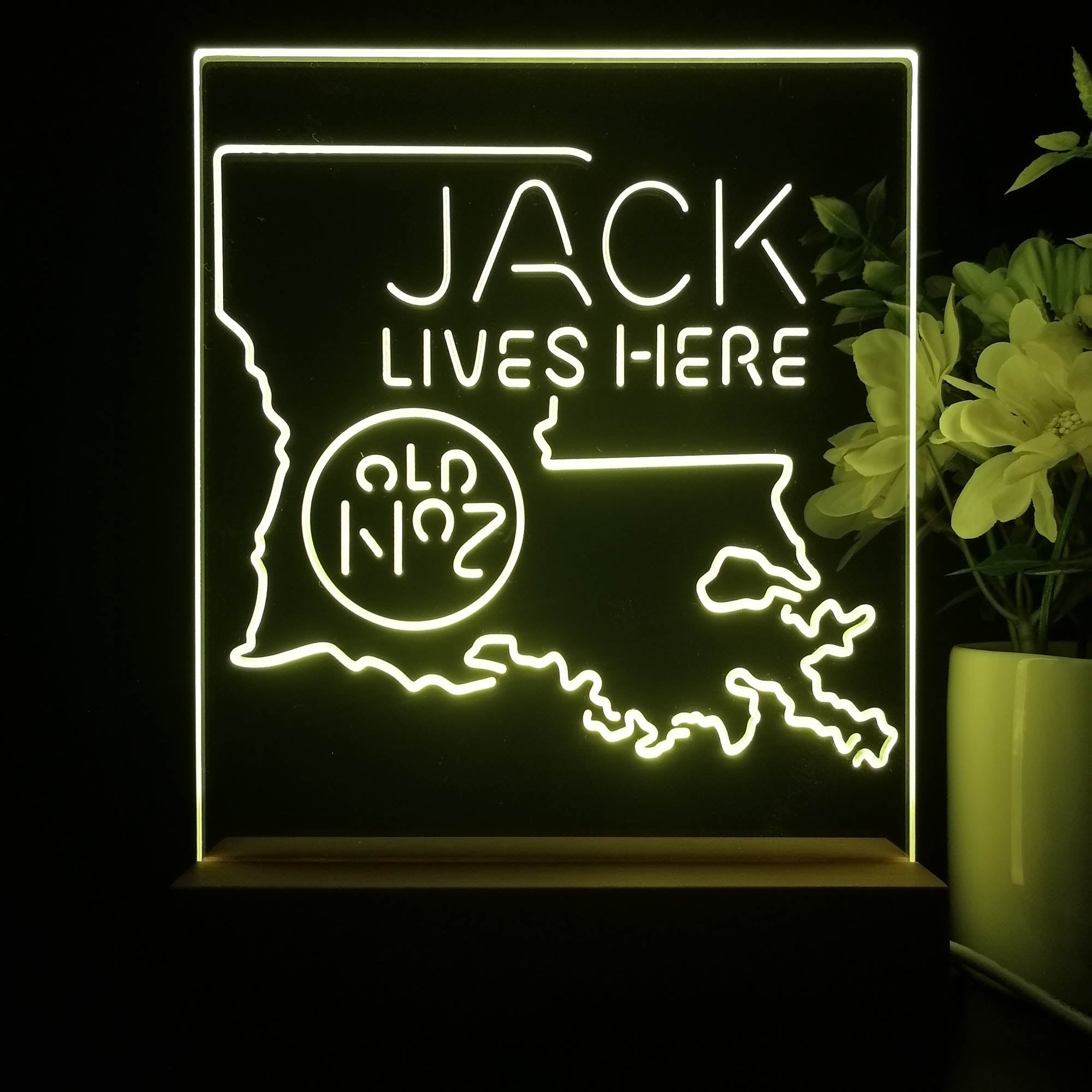 Louisiana Jack Lives Here 3D Illusion Night Light Desk Lamp