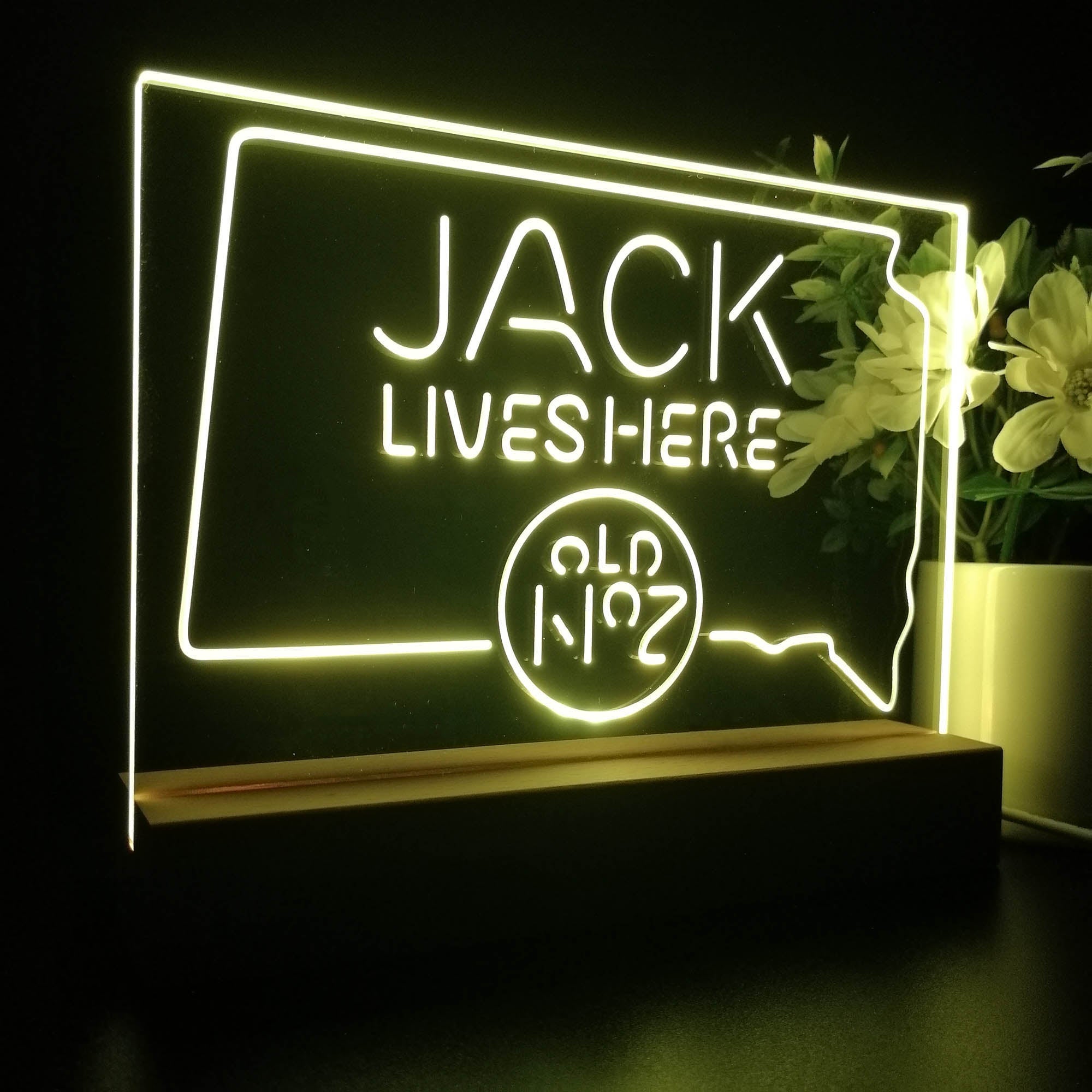 North Dakota Jack Lives Here Neon Sign Pub Bar Lamp