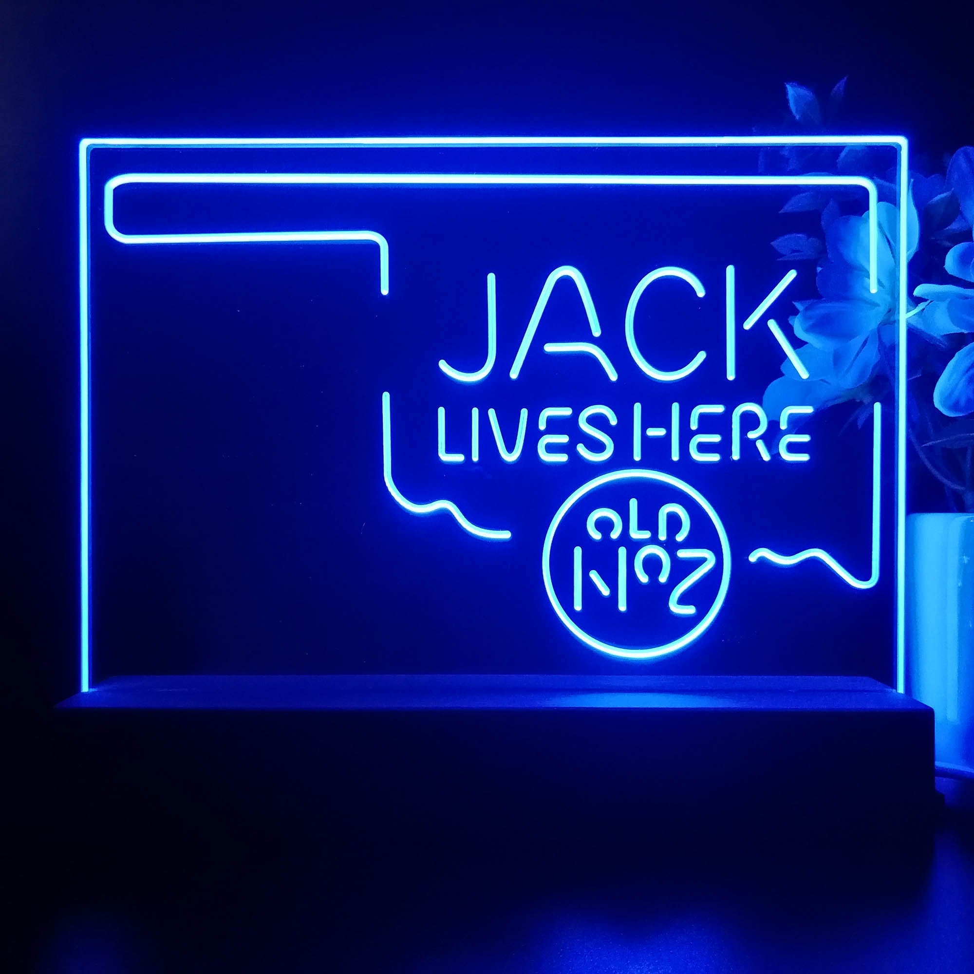 Oklahoma Jack Lives Here Neon Sign Pub Bar Lamp
