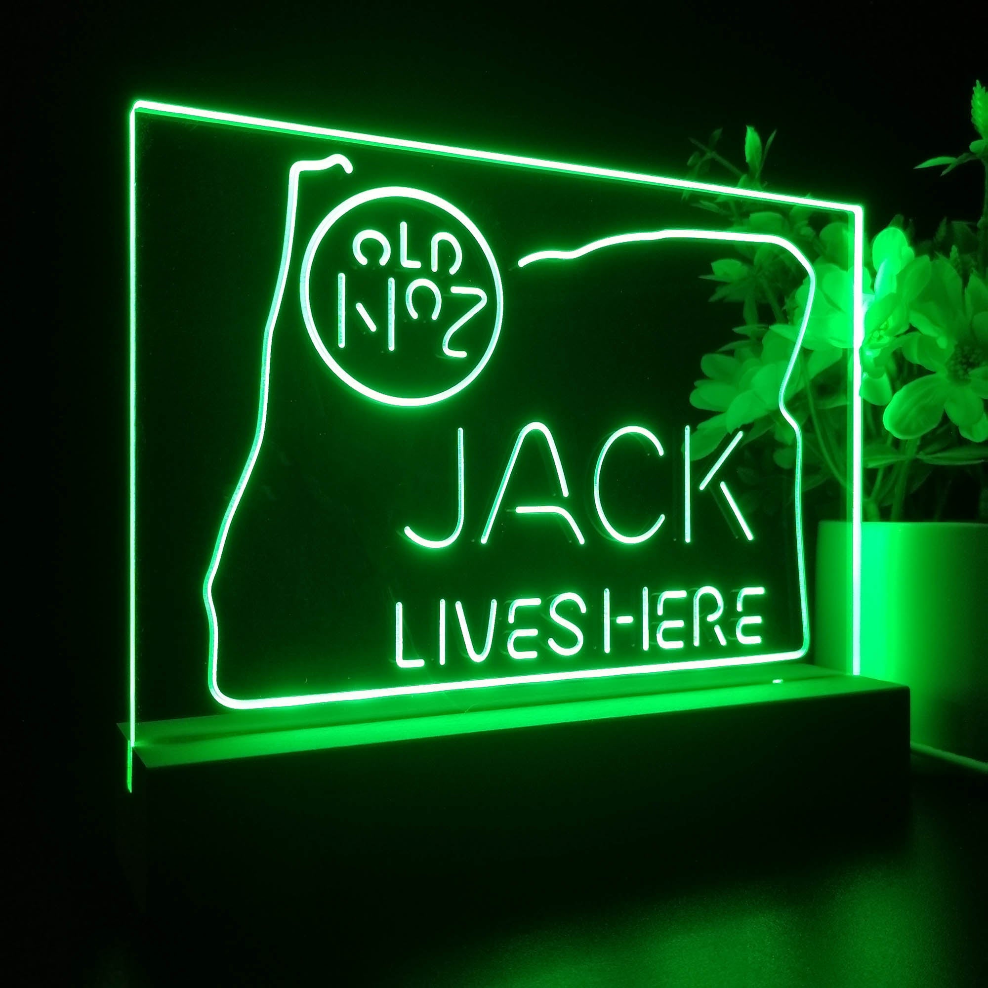 Oregon Jack Lives Here Neon Sign Pub Bar Lamp
