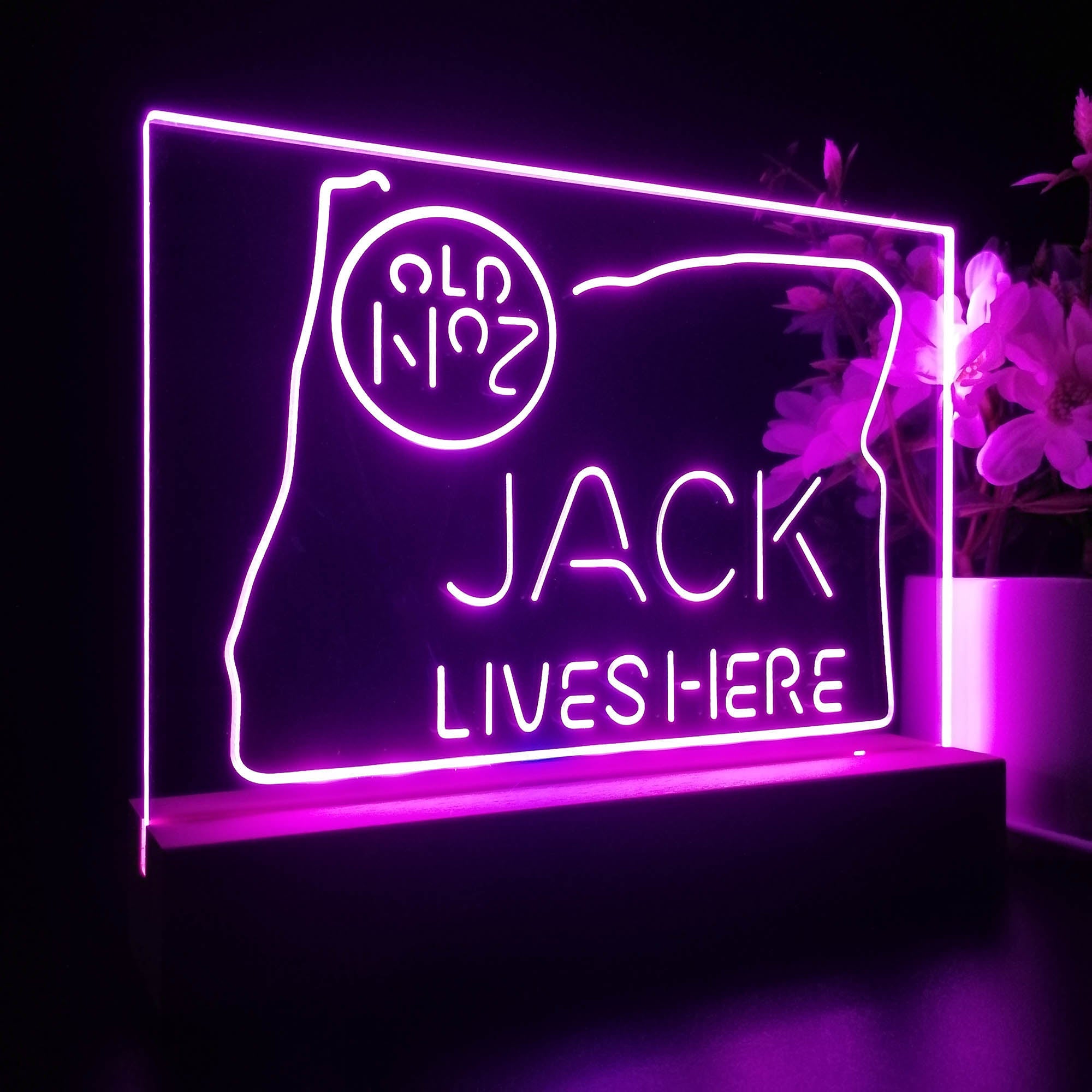Oregon Jack Lives Here Neon Sign Pub Bar Lamp