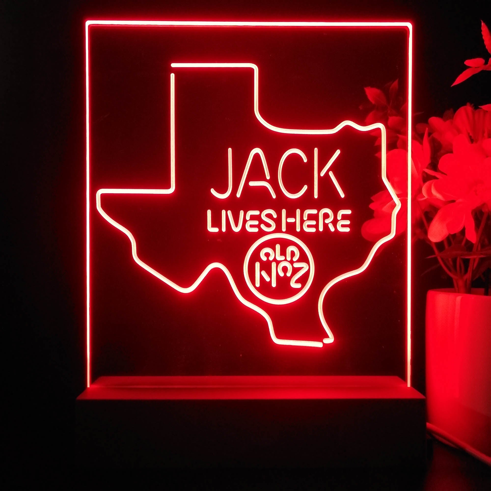 Texas Jack Danielss Jack Lives Here Decoration Gifts 3D Illusion Night Light Desk Lamp