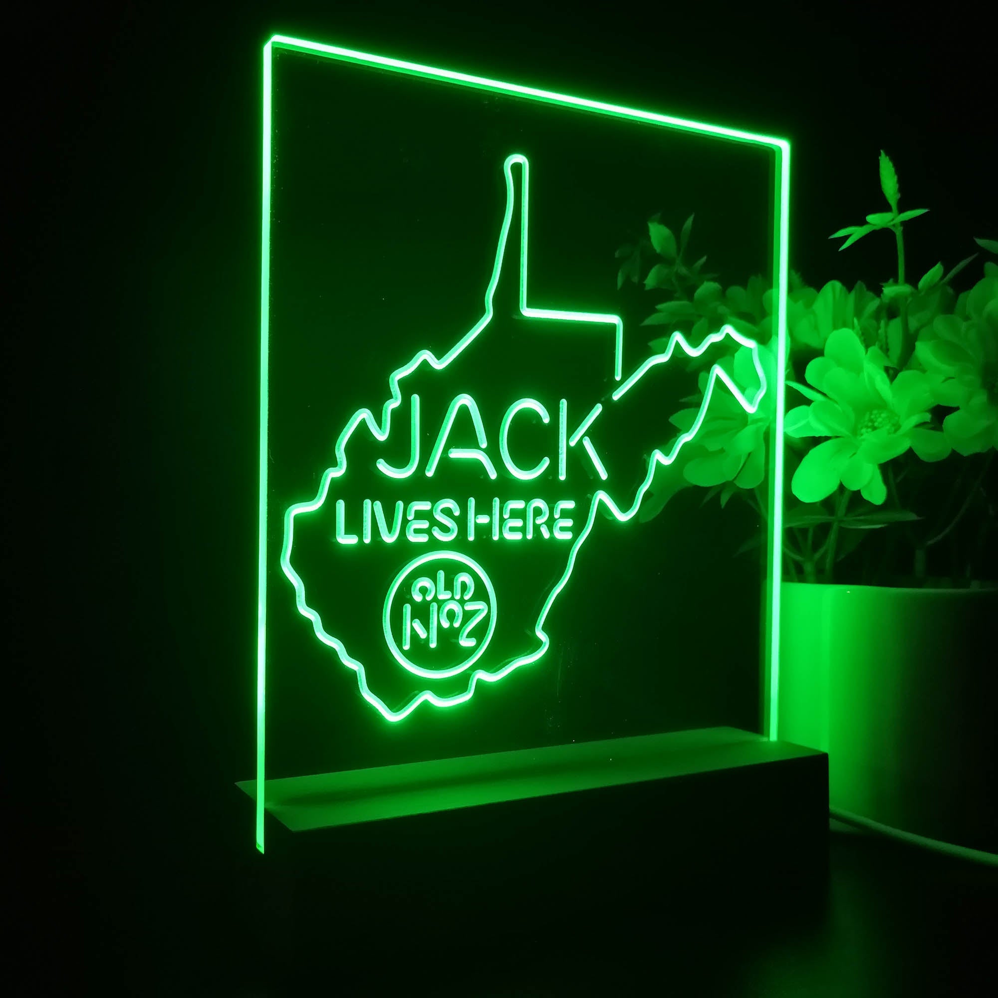 West Viginia Jack Lives Here 3D Illusion Night Light Desk Lamp