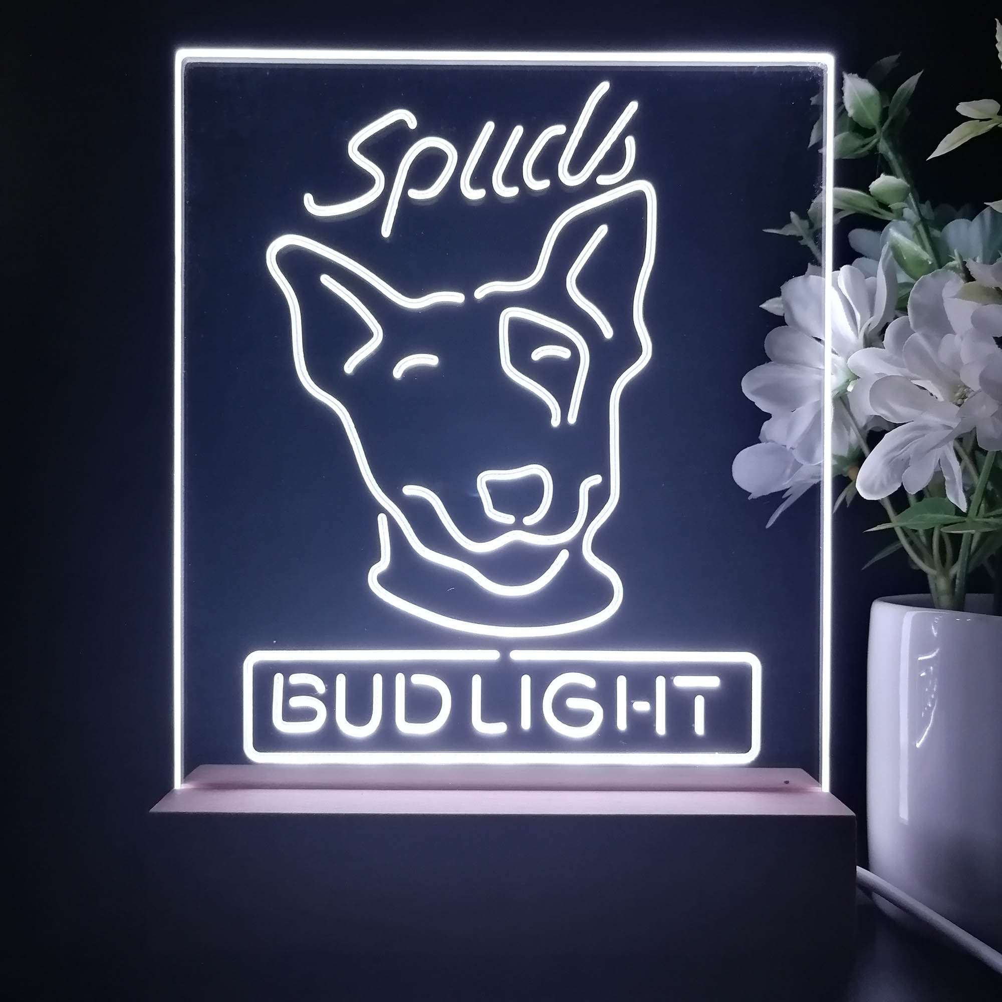 Spuds Mackenzie Bud Light Neon Pub Bar Lamp