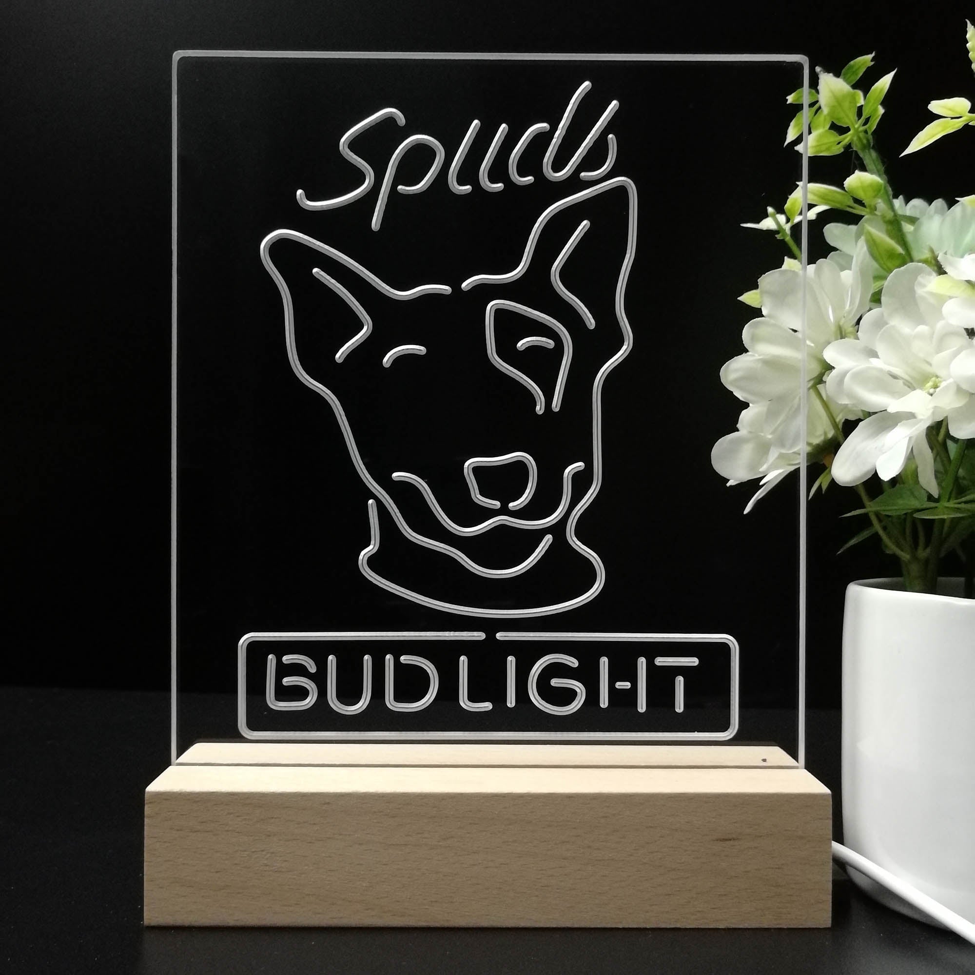 Spuds Mackenzie Bud Light Neon Pub Bar Lamp