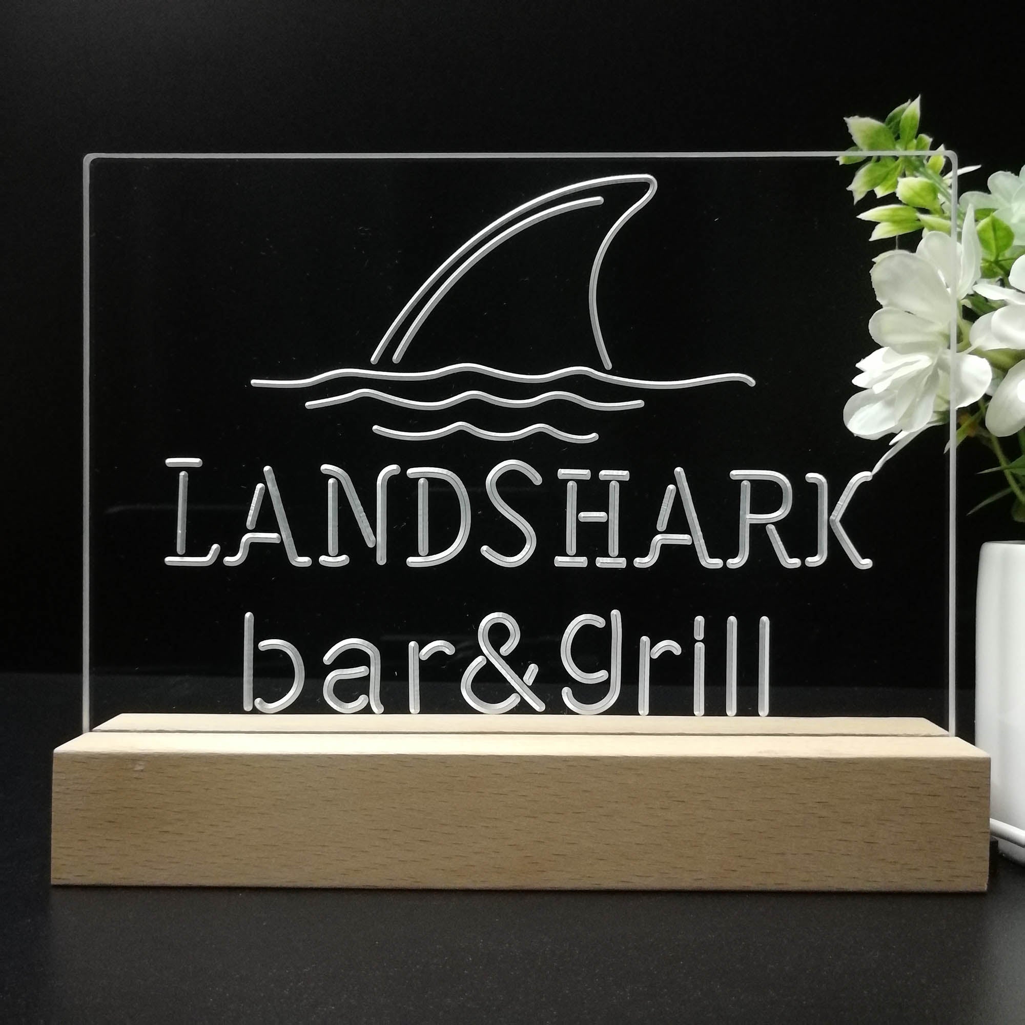 Landshark Bar and Grill Neon Sign Pub Bar Lamp