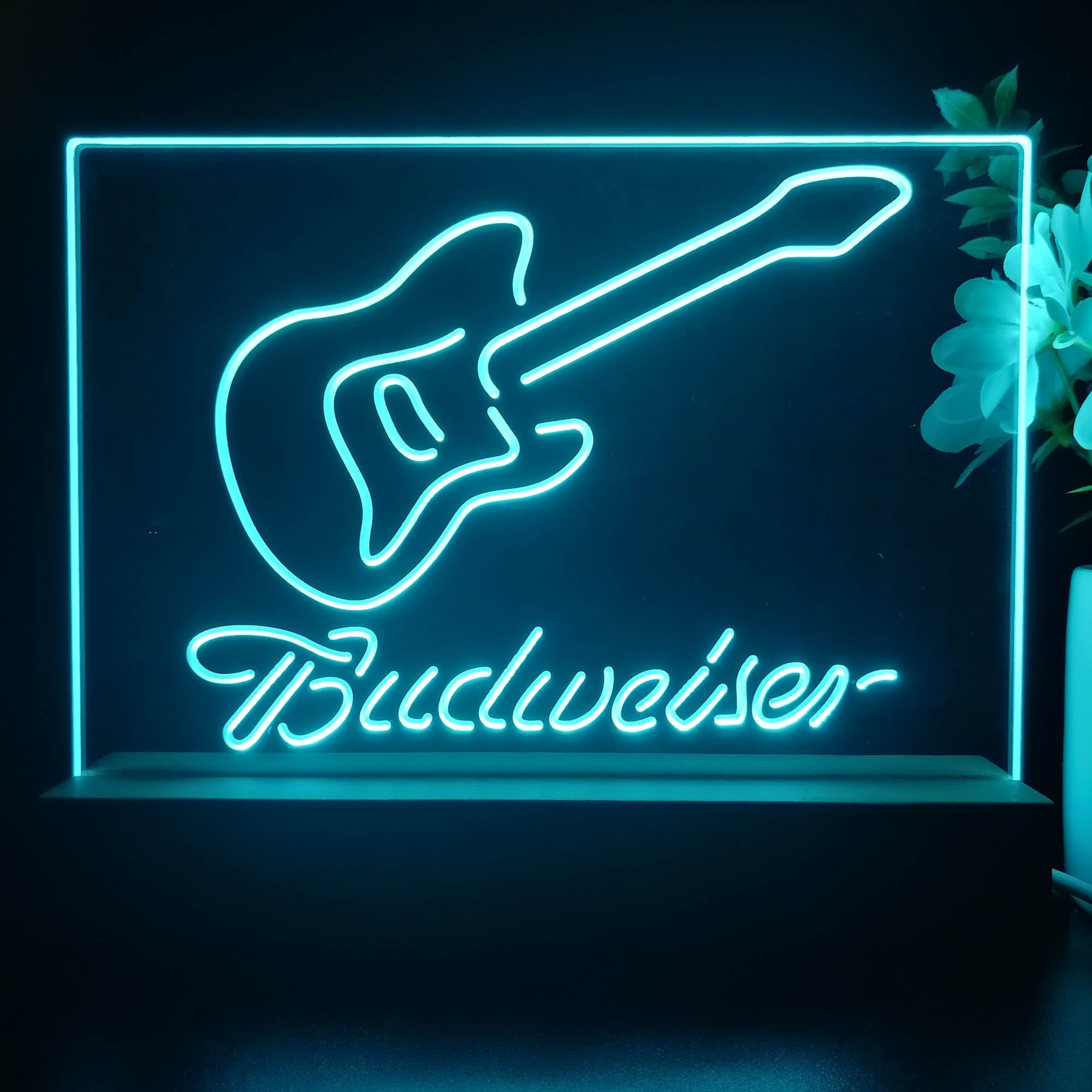 Budweiser Guitar Neon Sign Pub Bar Lamp