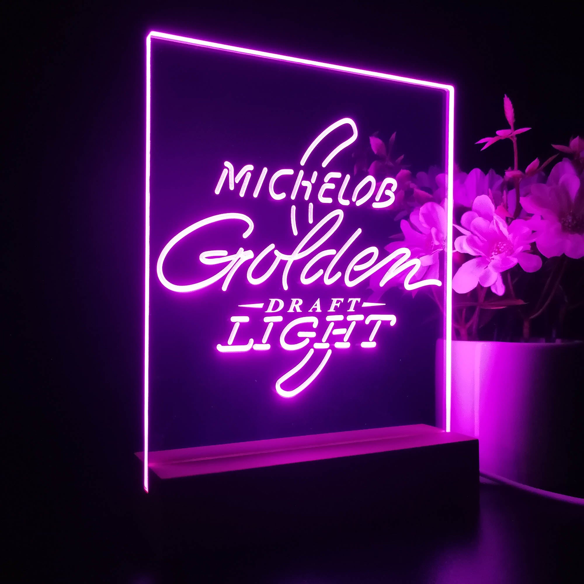 Michelob Golden Light Draft 3D Illusion Night Light Desk Lamp