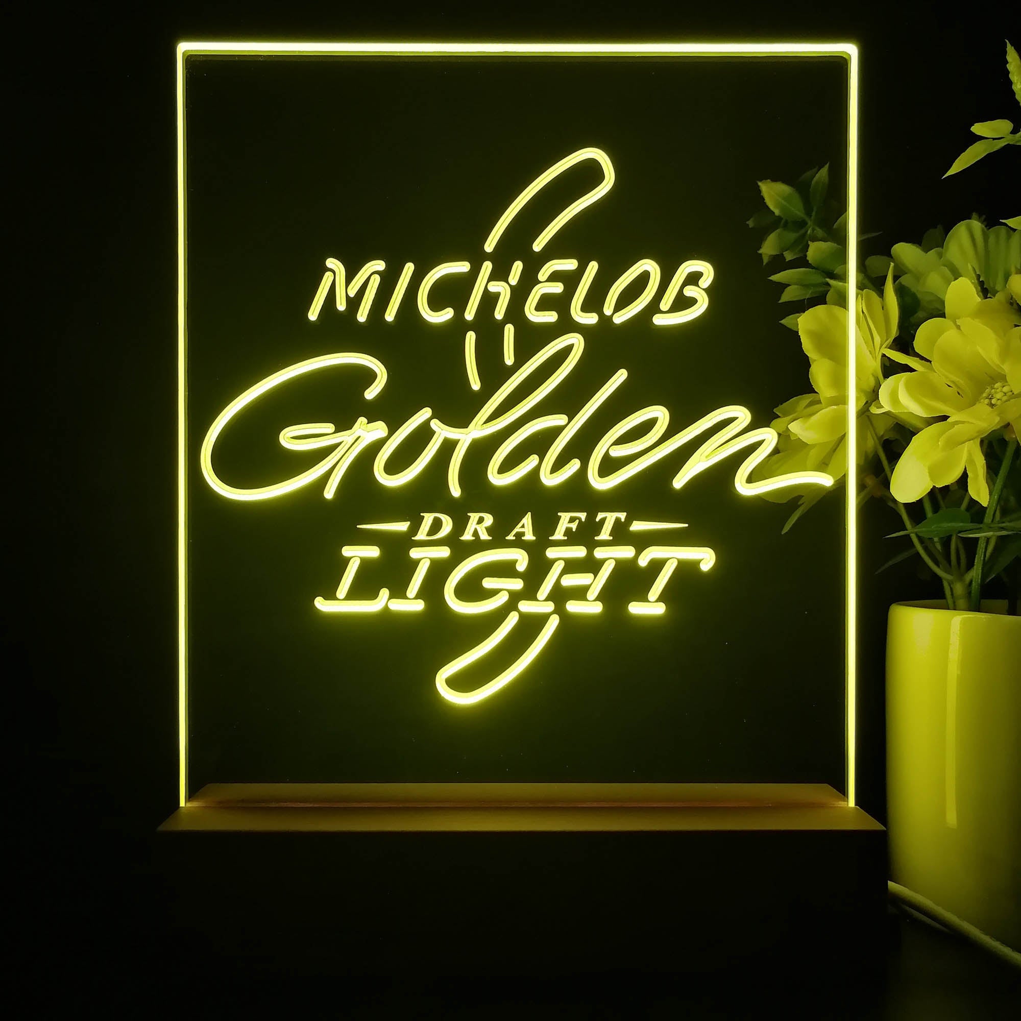 Michelob Golden Light Draft 3D Illusion Night Light Desk Lamp