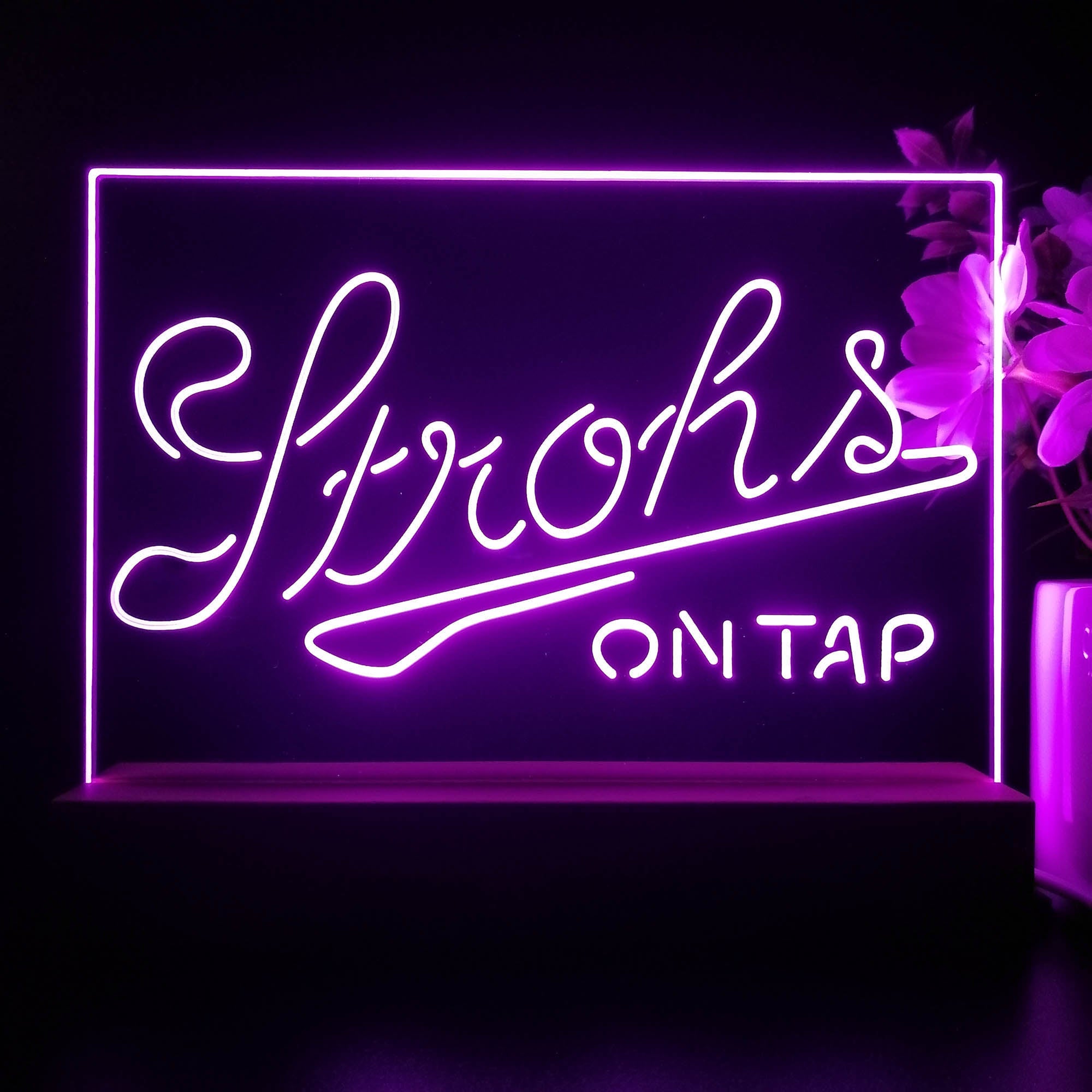 Strohs On Tap Beer Bar Neon Sign Pub Bar Lamp