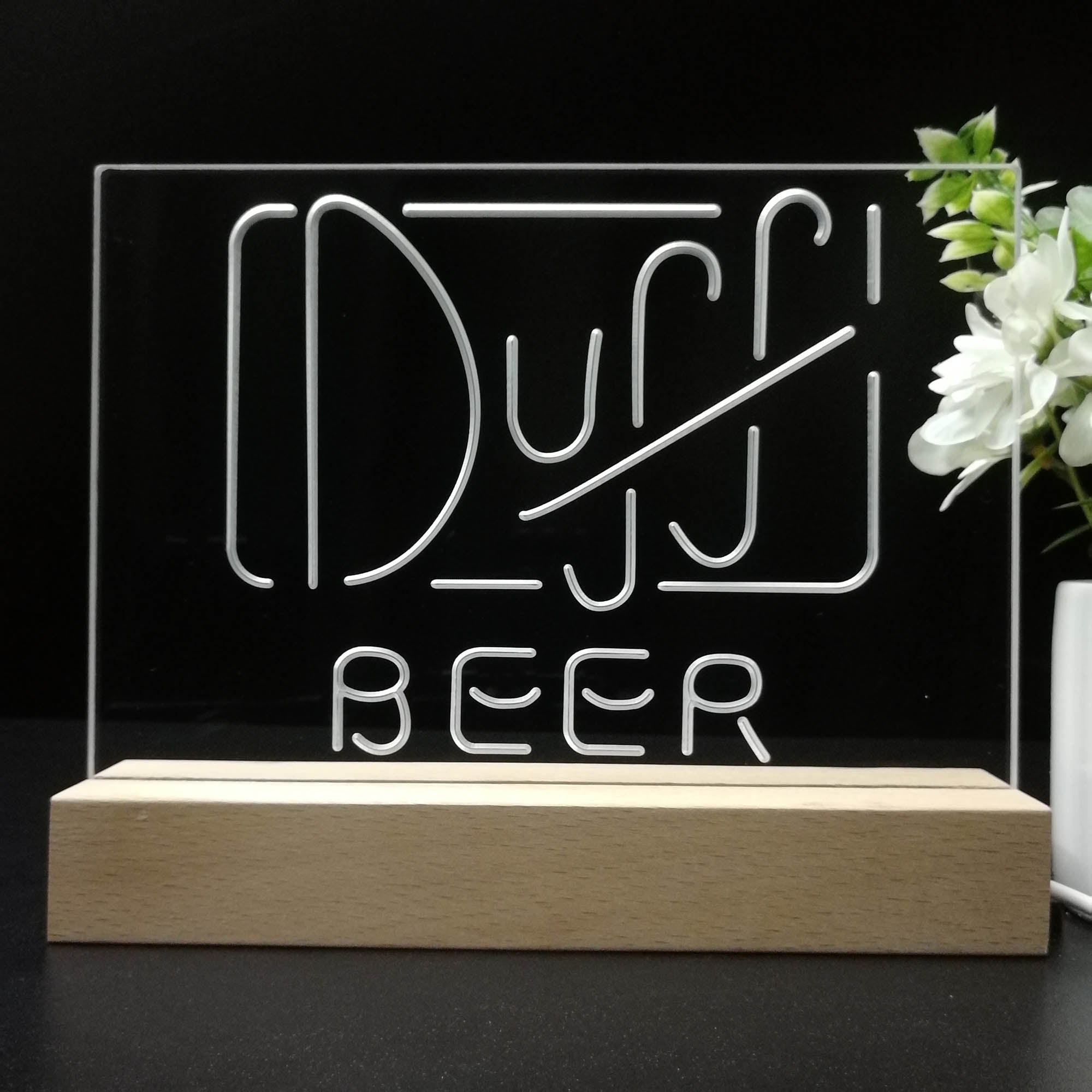 Duff Beer The Simpsons Neon Night Light Sign, Simpsons Gift for Him