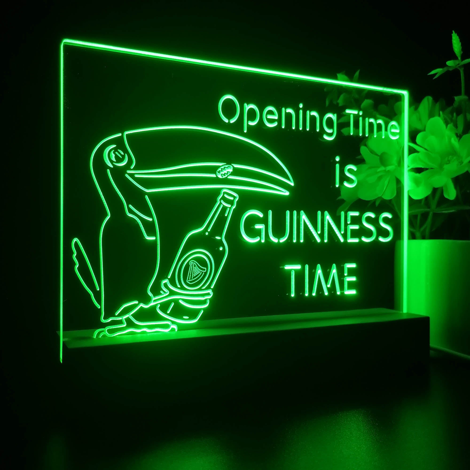 Guinnesss Time Opening Beer Neon Sign Pub Bar Lamp