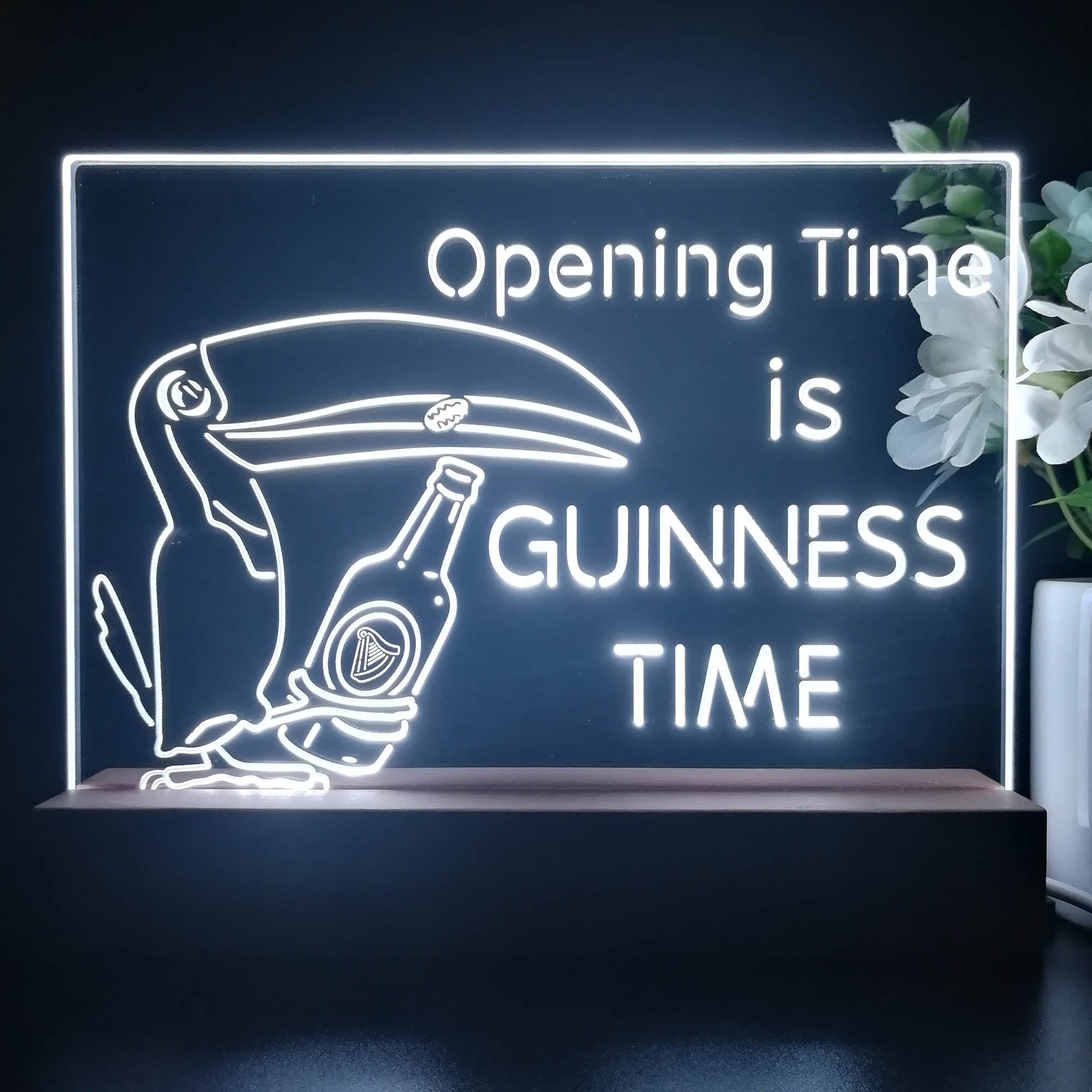 Guinnesss Time Opening Beer Neon Sign Pub Bar Lamp