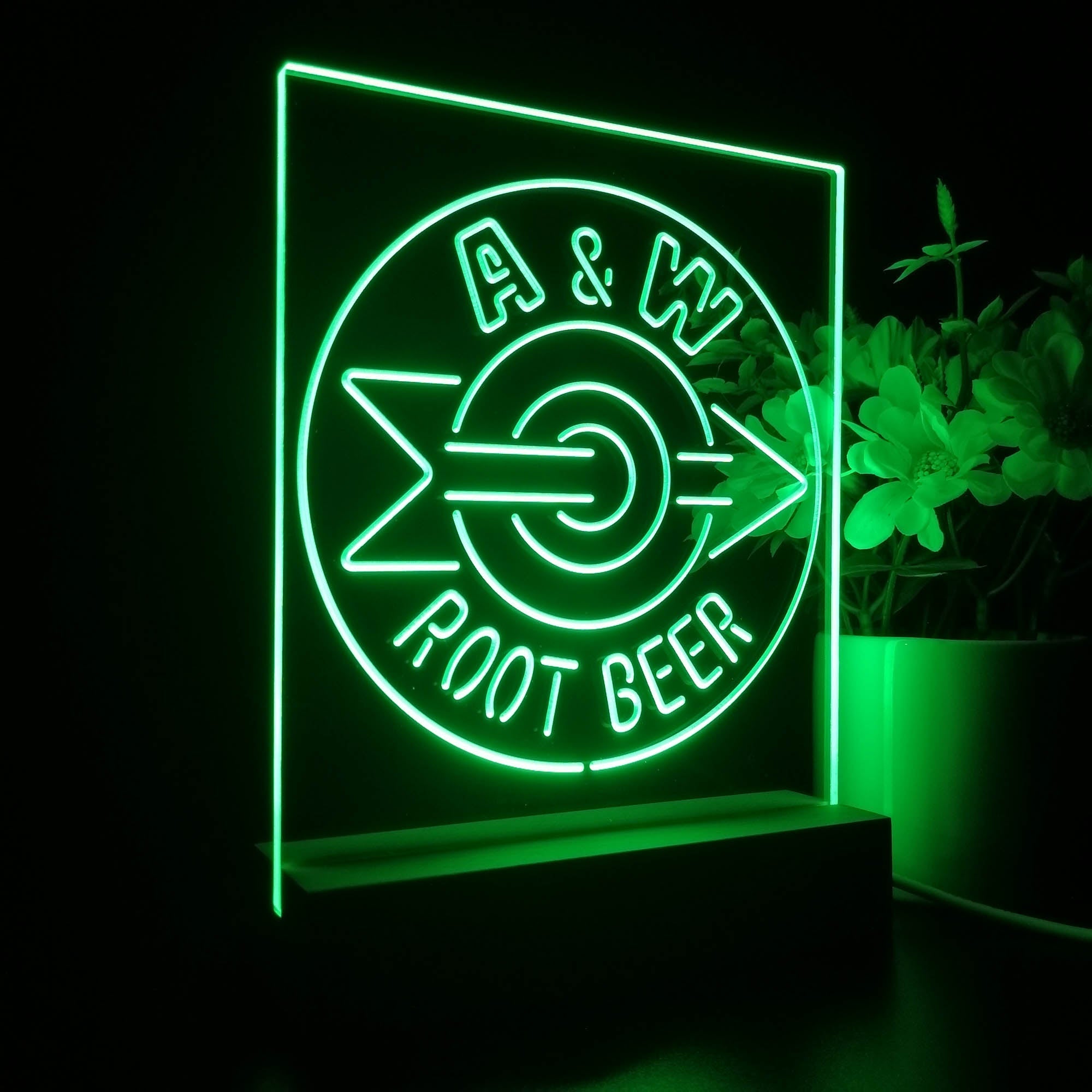 A & W Root Beer 3D Illusion Night Light Desk Lamp