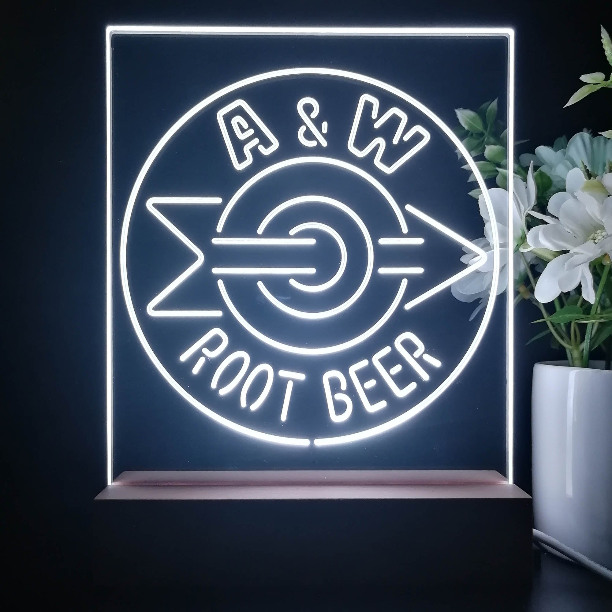A & W Root Beer 3D Illusion Night Light Desk Lamp