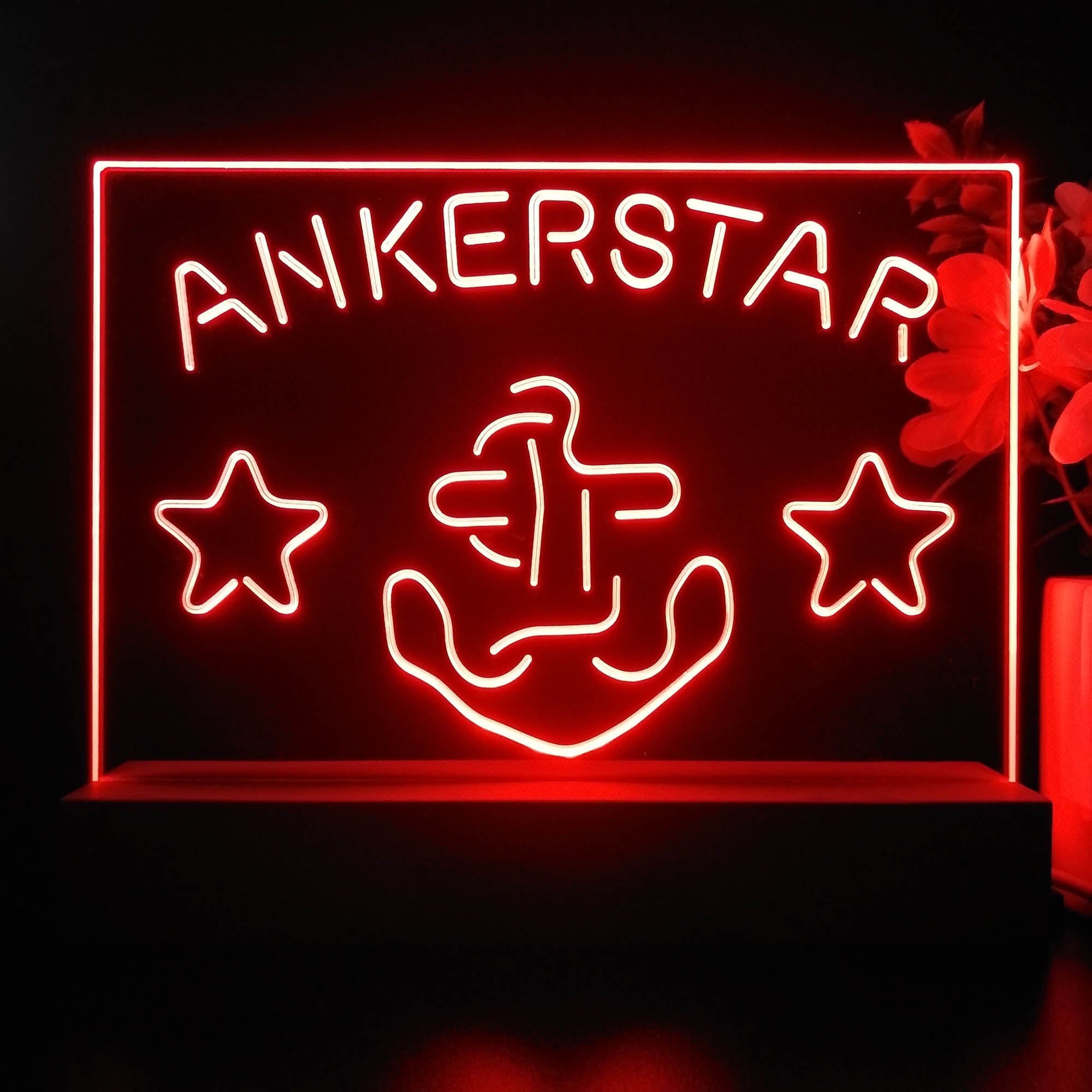 Ankerstar Anchor Cowboys Stars Beer Neon Sign Pub Bar Lamp