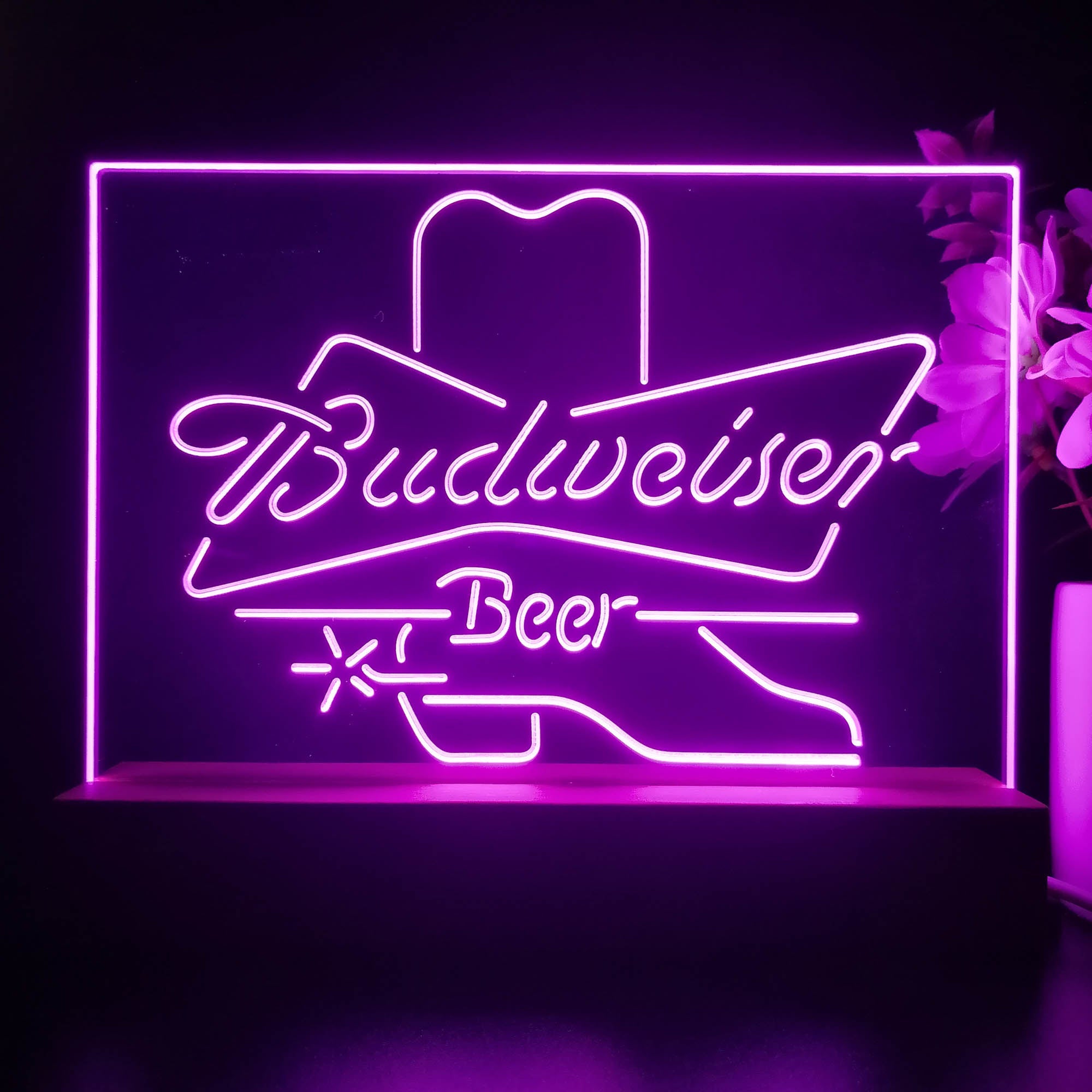 Budweisers Cowboys Boot Home Beer Bar Decoration Gifts Neon Sign Pub Bar Lamp