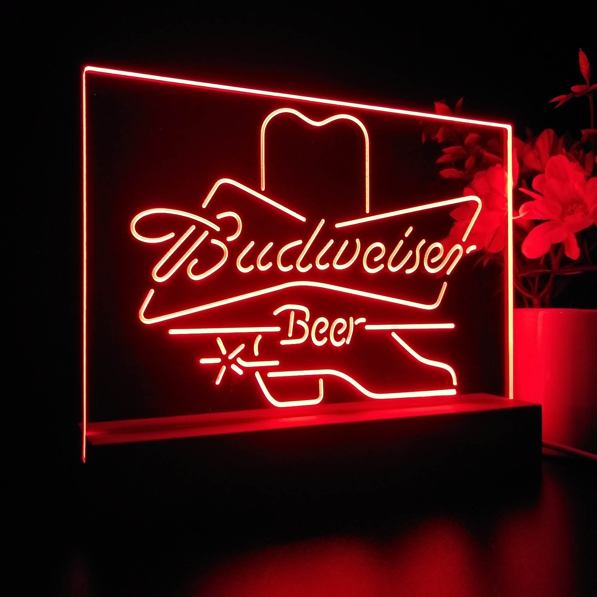 Budweisers Cowboys Boot Home Beer Bar Decoration Gifts Neon Sign Pub Bar Lamp