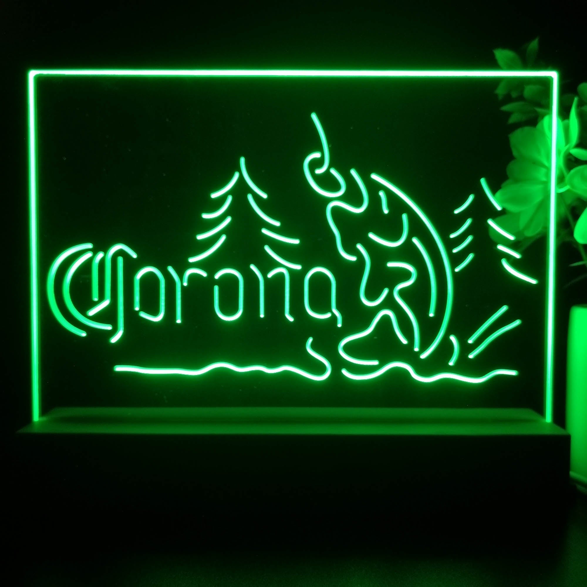 Corona Fishing Cabin House Neon Sign Pub Bar Lamp