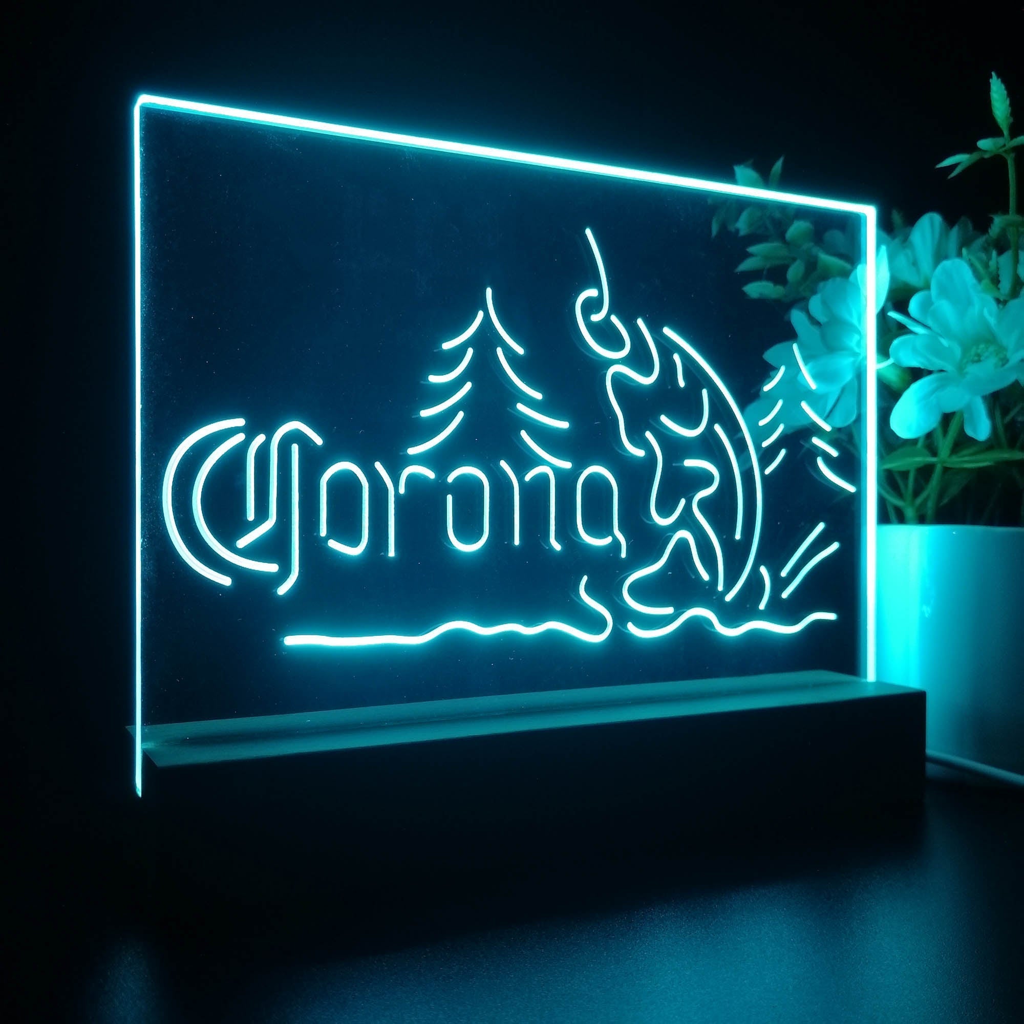 Corona Fishing Cabin House Neon Sign Pub Bar Lamp