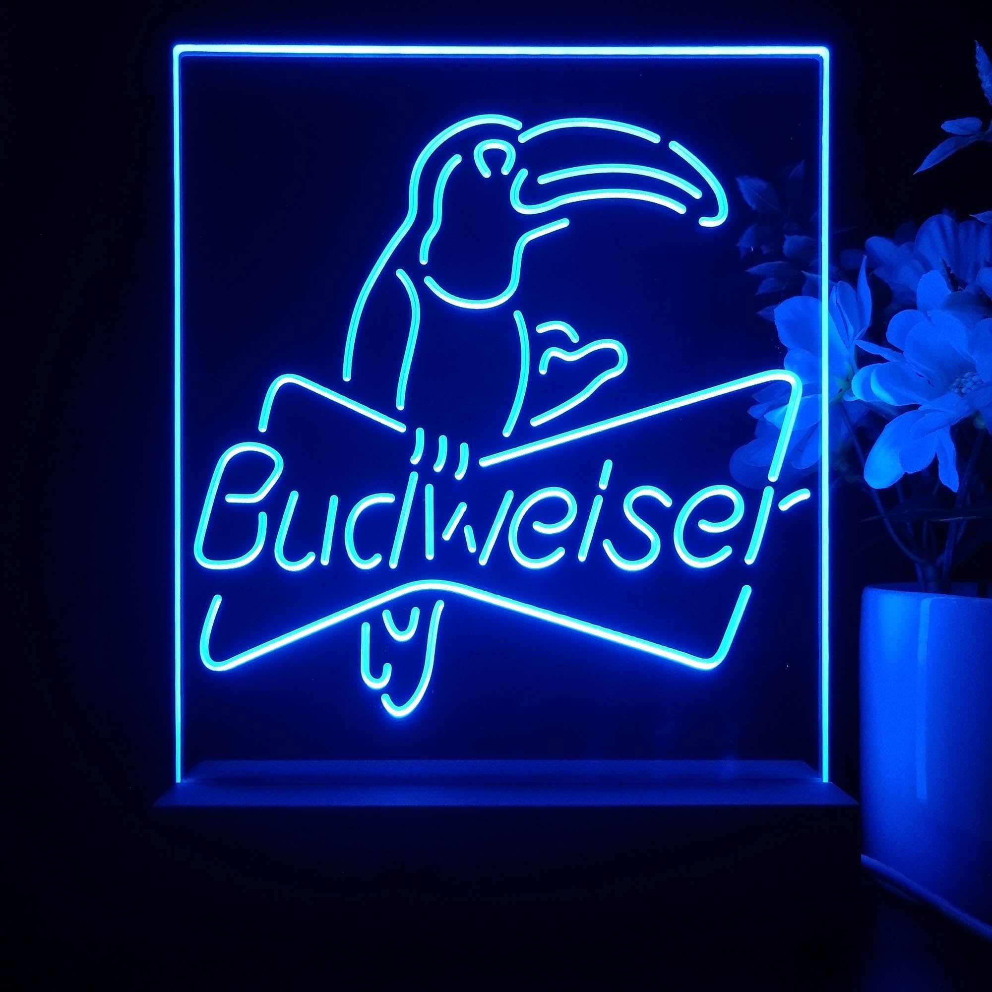 Budweiser Parrot Bar 3D Illusion Night Light Desk Lamp
