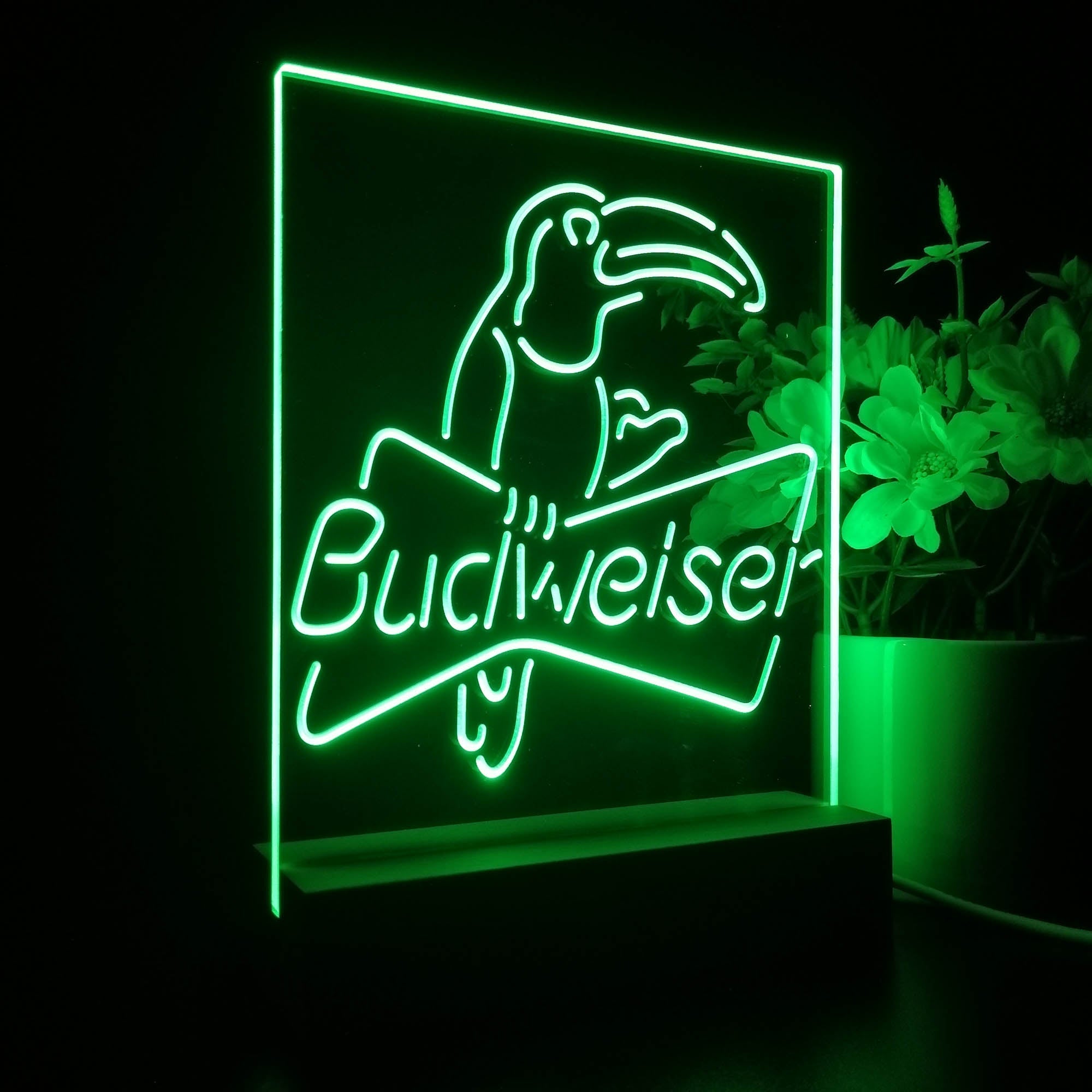 Budweiser Parrot Bar 3D Illusion Night Light Desk Lamp