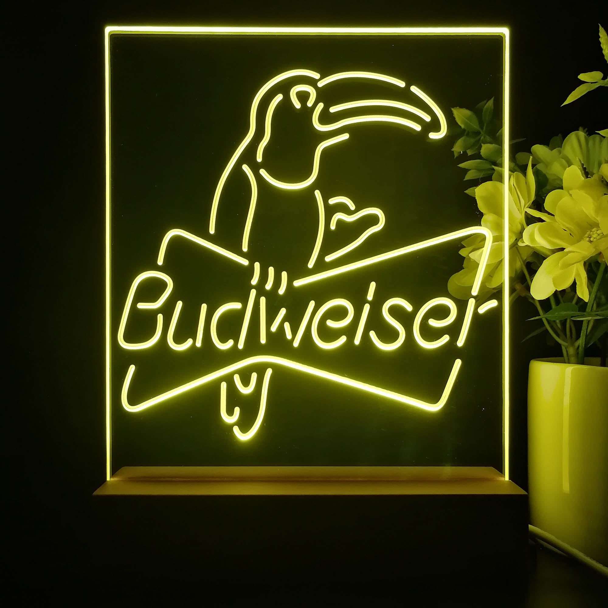 Budweiser Parrot Bar 3D Illusion Night Light Desk Lamp