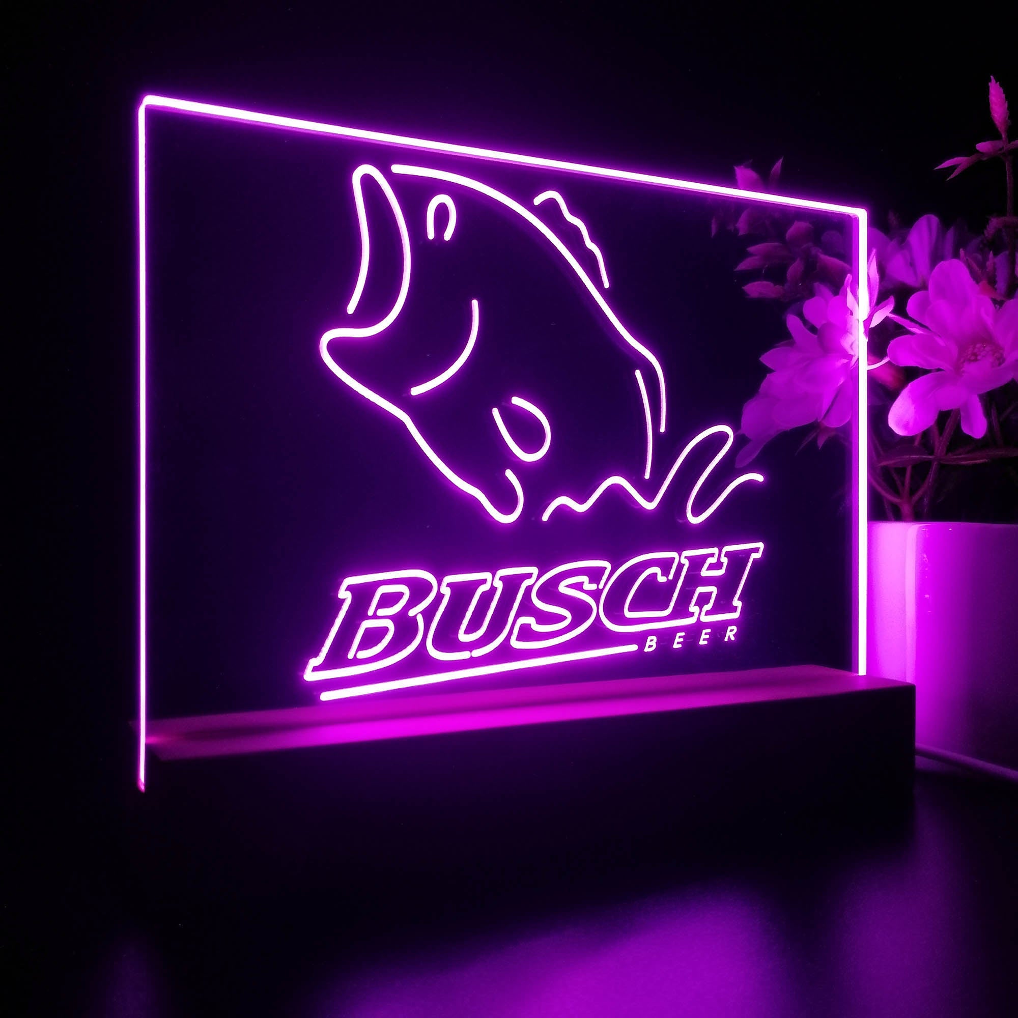 Busch Beer Fishing Camp Neon Sign Pub Bar Lamp