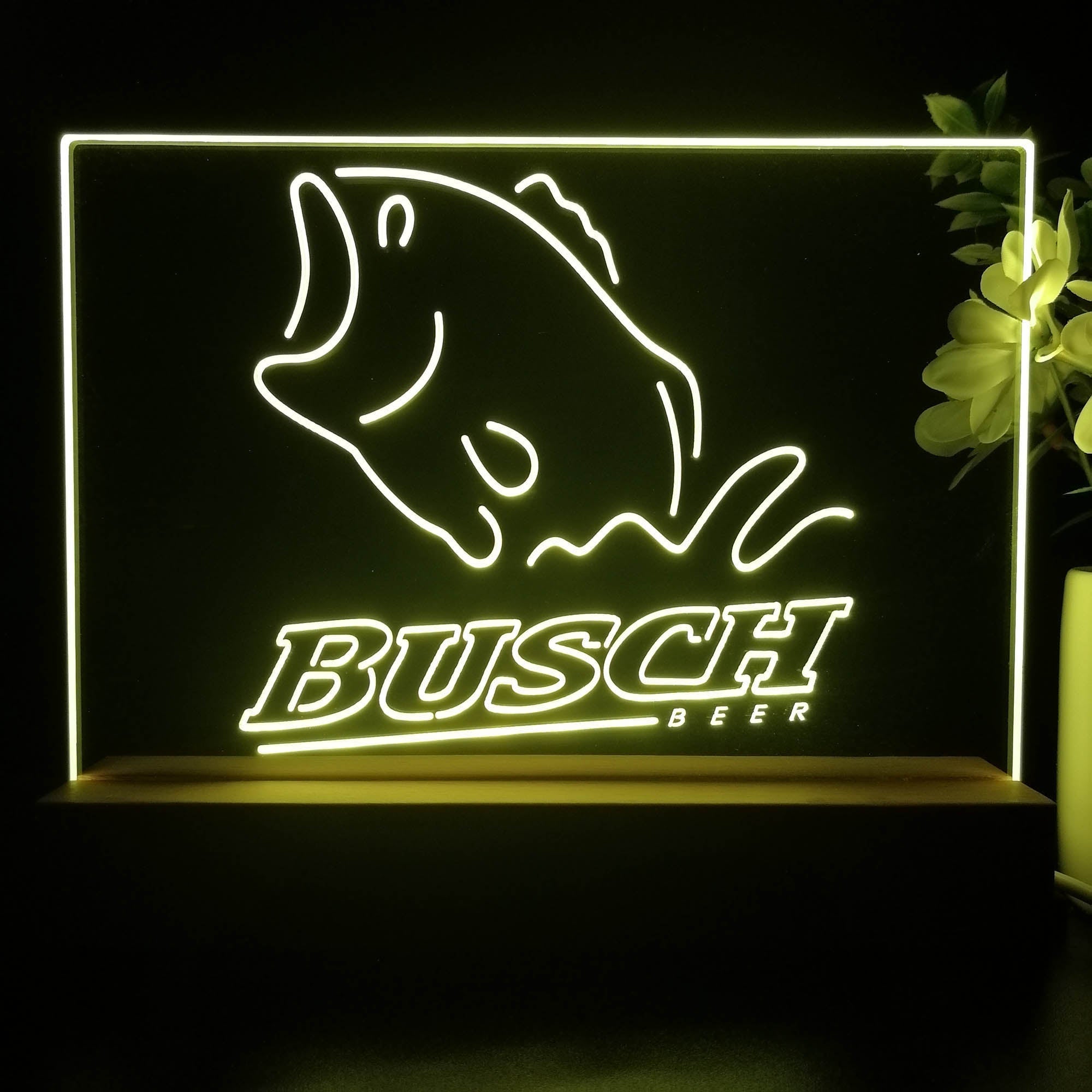 Busch Beer Fishing Camp Neon Sign Pub Bar Lamp