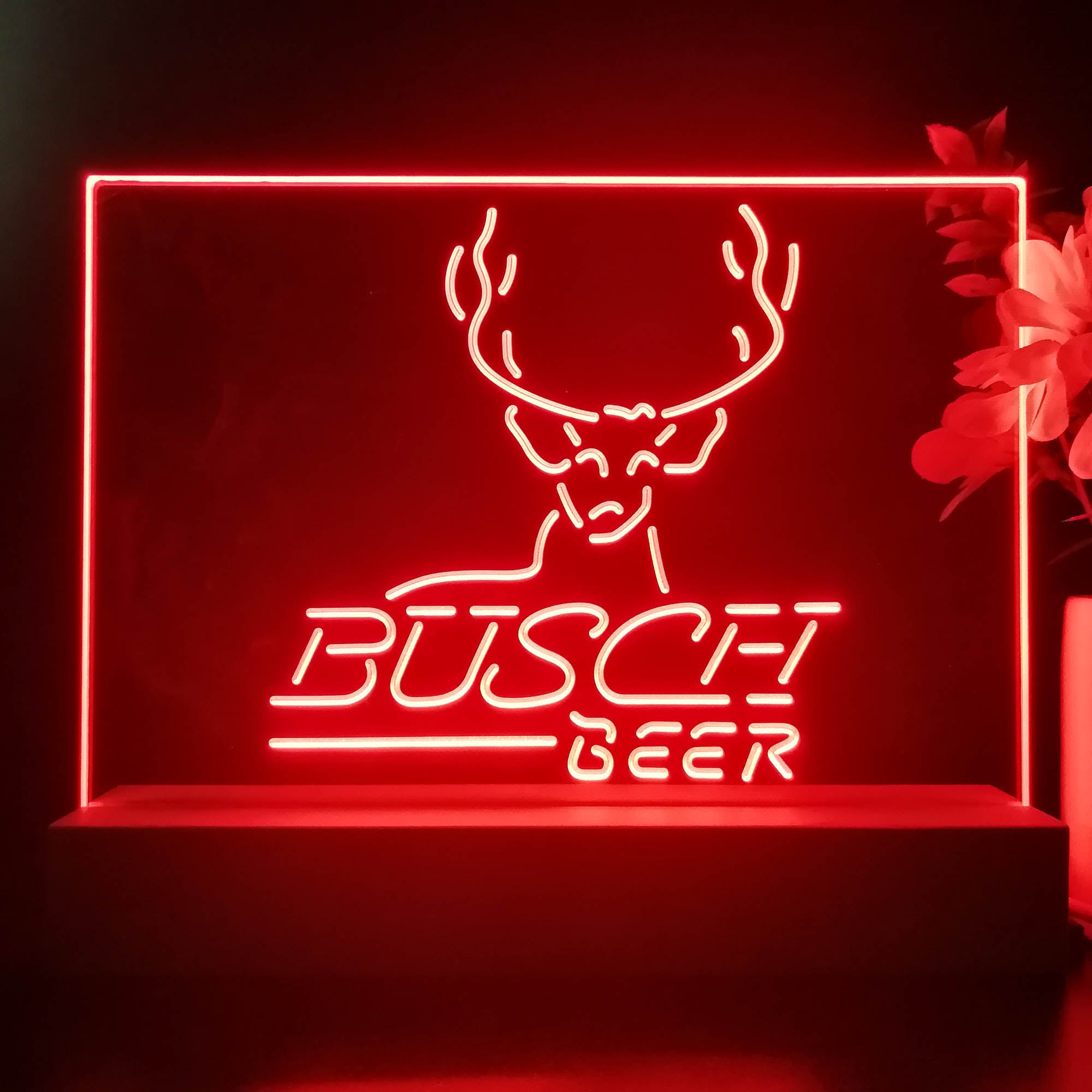 Buschs Beer Cabin Deer Hunt Neon Sign Pub Bar Lamp