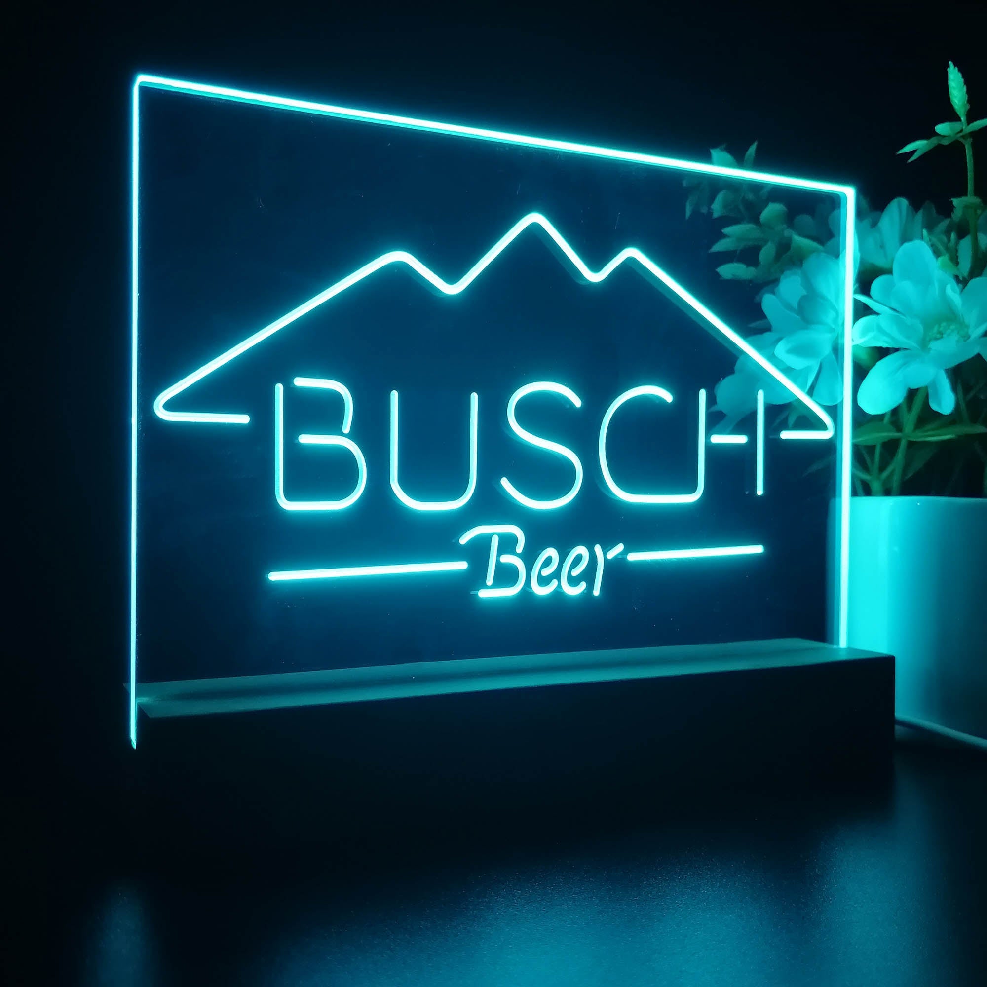 Buschs Beer Mountain Neon Sign Pub Bar Lamp