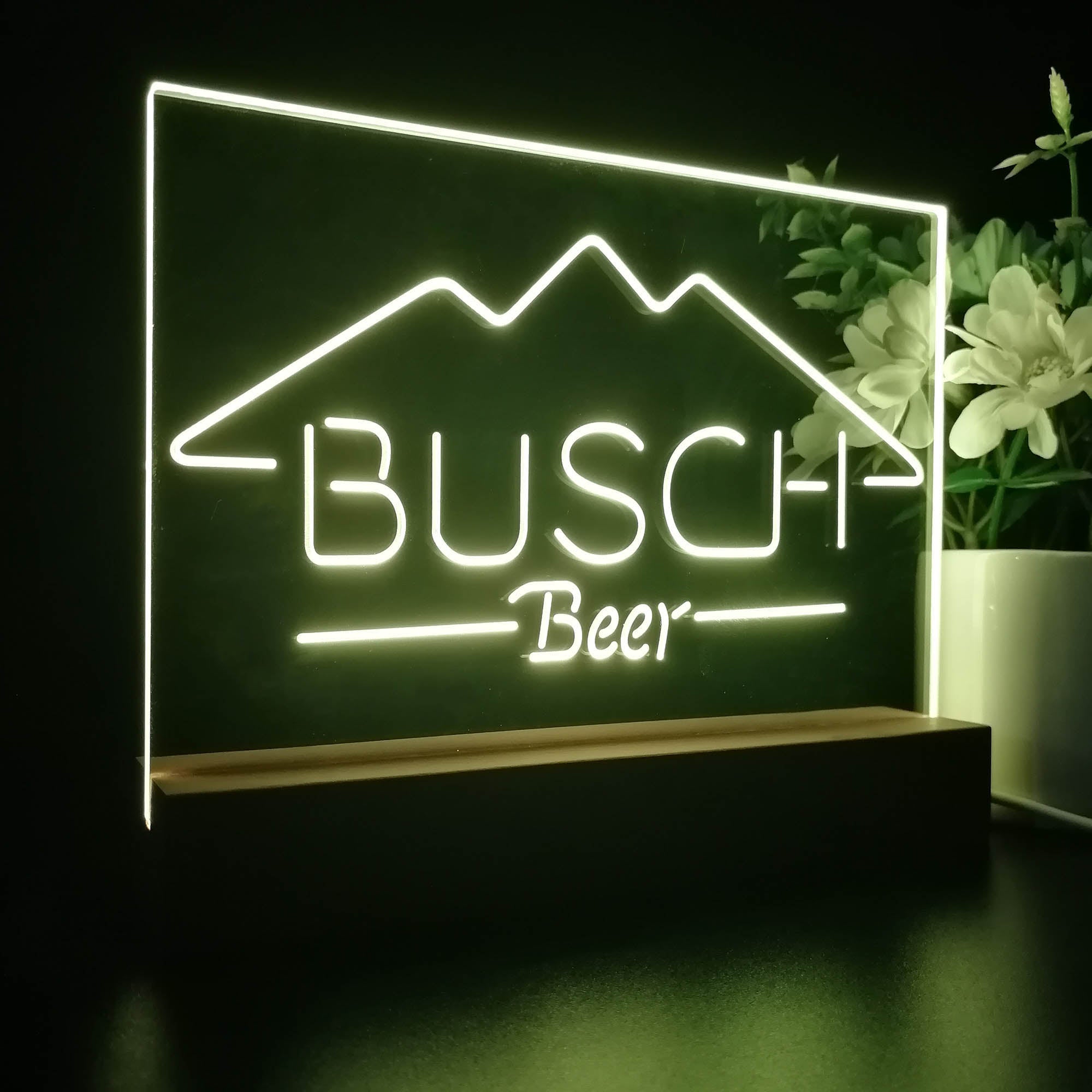 Buschs Beer Mountain Neon Sign Pub Bar Lamp