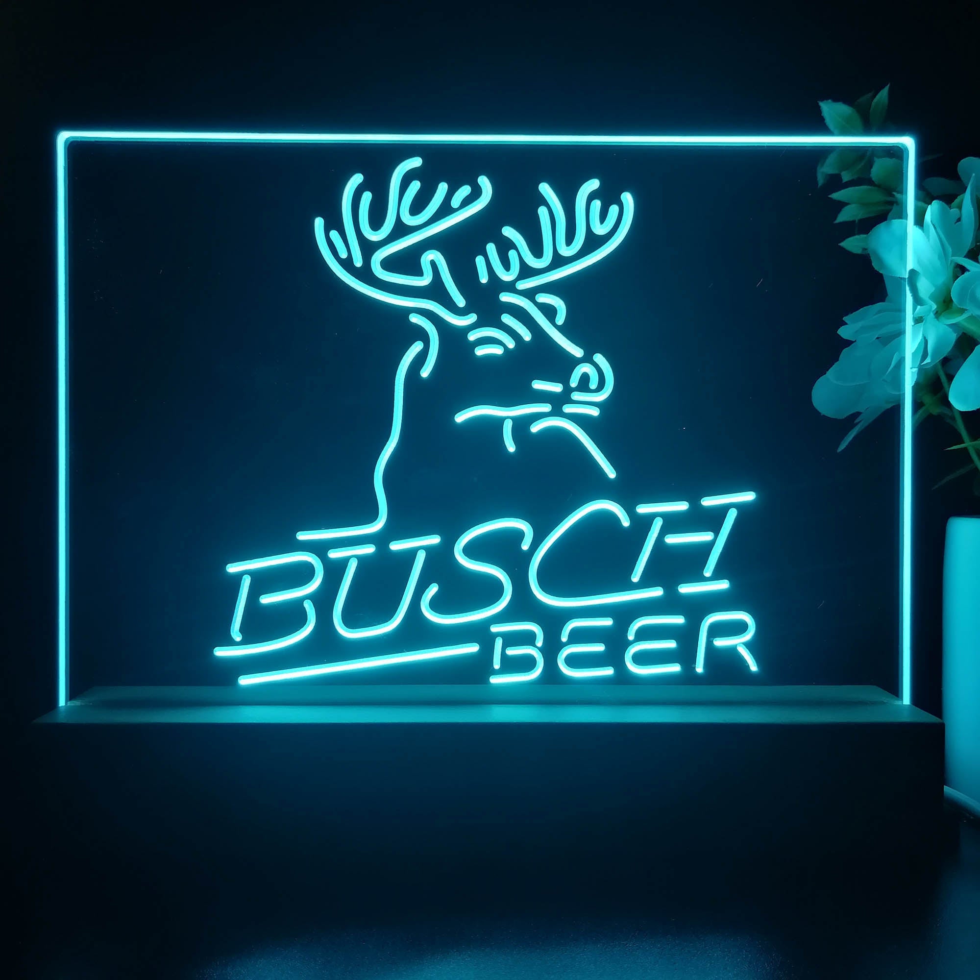 Busch Beer Den Deer Hunt Neon Sign Pub Bar Lamp